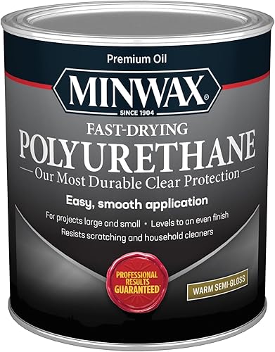 Minwax - Acabado para madera de poliuretano de secado rápido, semibrillante transparente, 1 cuarto de galón
