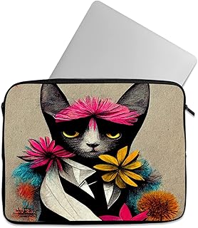 شنطة لاب توب كاجوال مطبوعة بسوستة من تات - مقاس 15.6 بوصة و15 بوصة (975)، أسود