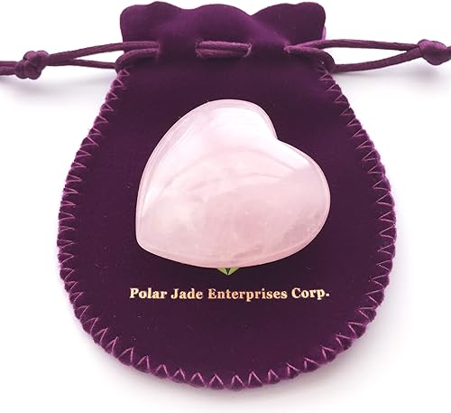 Miniatura 5 de Polar Jade Corazón en forma de corazón de cuarzo rosa con piedra hinchada de 1772in para curación de energía de chakras Reiki meditación masaje y