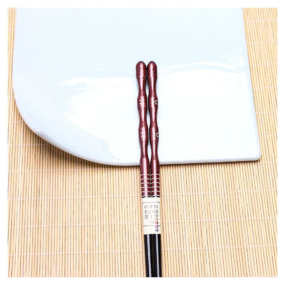 Paar Wiederverwendbare Essstäbchen aus Naturholz, rutschfest, japanisch, chinesische Essstäbchen, spülmaschinenfest, ideal für den Familiengebrauch, A-23 cm (B 23 cm)