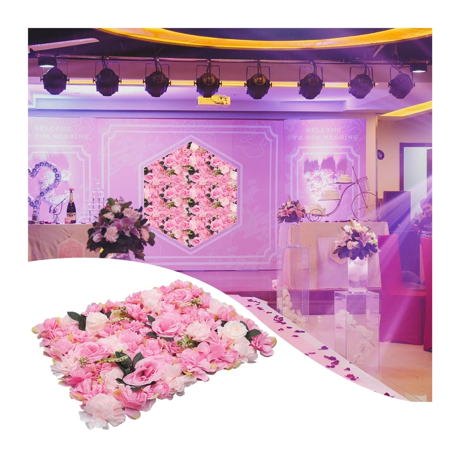 Blumenranken Künstlich 12 Stück künstliche Hortensien for Hochzeiten, Rosen und Blumen, Wandpaneele, Blumenstrauß, Hochzeit, Party, Zuhause, Veranstaltungsort, Dekorationen