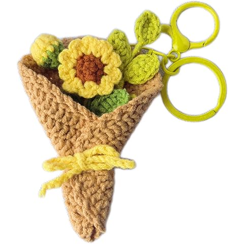 Handmade Crochet Flower Keychain, Cute Keychains for Women Girls Novelty Aesthetic ...
