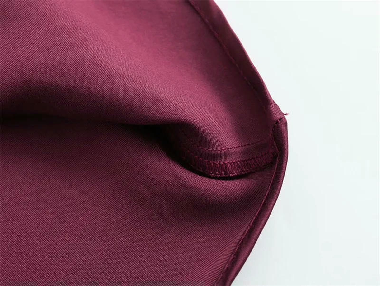 Vestito Donna Donne Elegenti Abiti di Texture in Raso Abiti da Donna Senza Maniche Estate Femminile Eleganti Abiti da Donna di Moda Chic Elegante-Vino Rosso-l