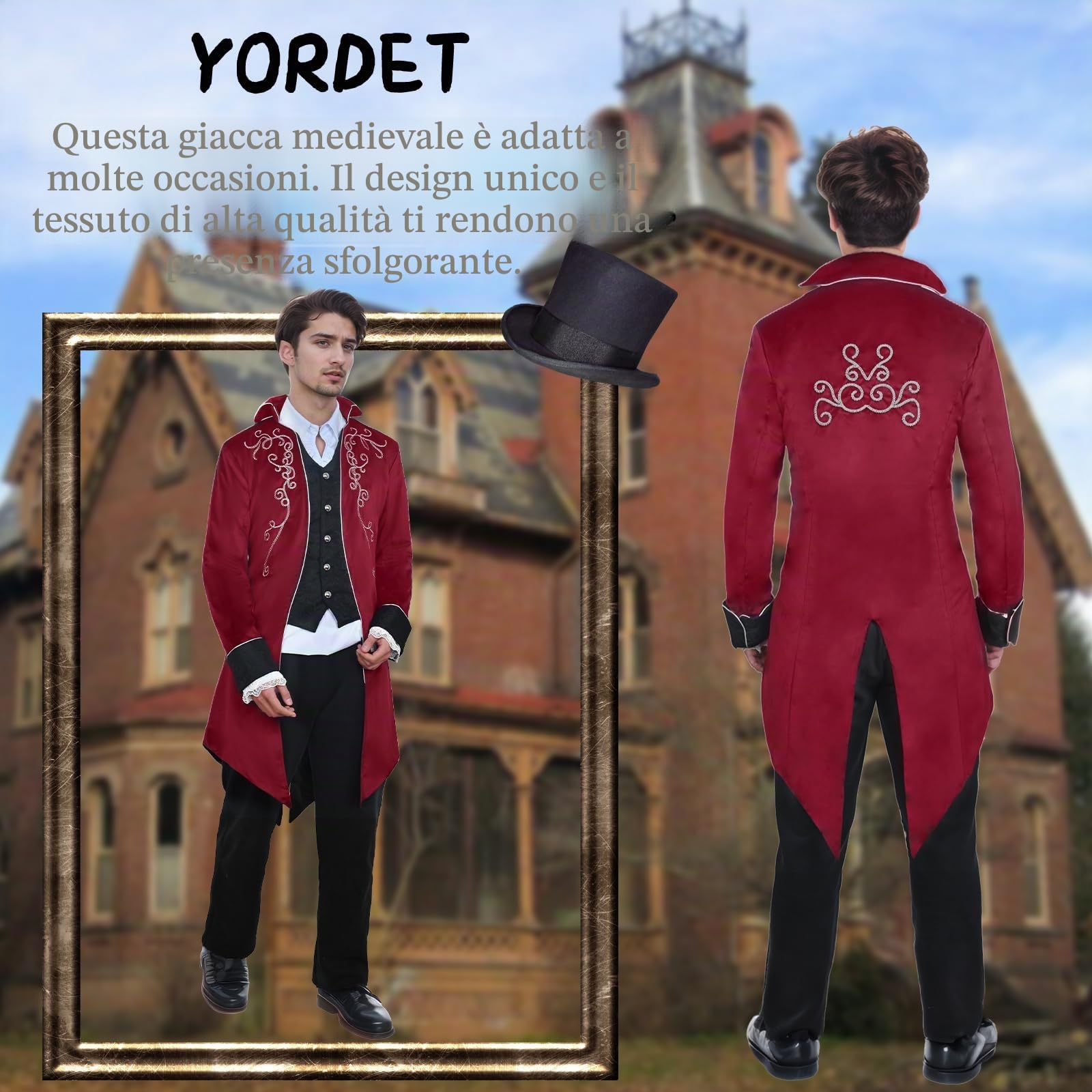 Giacca da uomo medievale steampunk frack cappotto gotico cortile vittoriano ricamo cappotto rinascimentale retrò festa vampiro cosplay costumi per adulti
