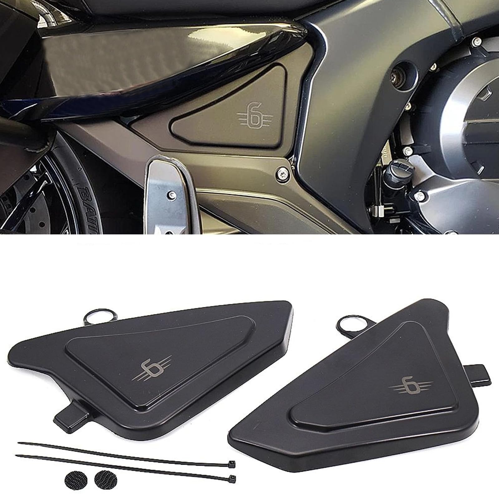 Paneles de alerón lateral delantero de motocicleta, cubierta de paneles laterales de marco de bicicleta, cubiertas de carenado, placas de plástico para tanque de motor, se adapta a B&MW K1600B K1600 B
