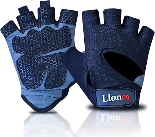 LIONCO Guantes de entrenamiento para hombres y mujeres, guantes de levantamiento de pesas con gel transpirable acolchados de excelente agarre para