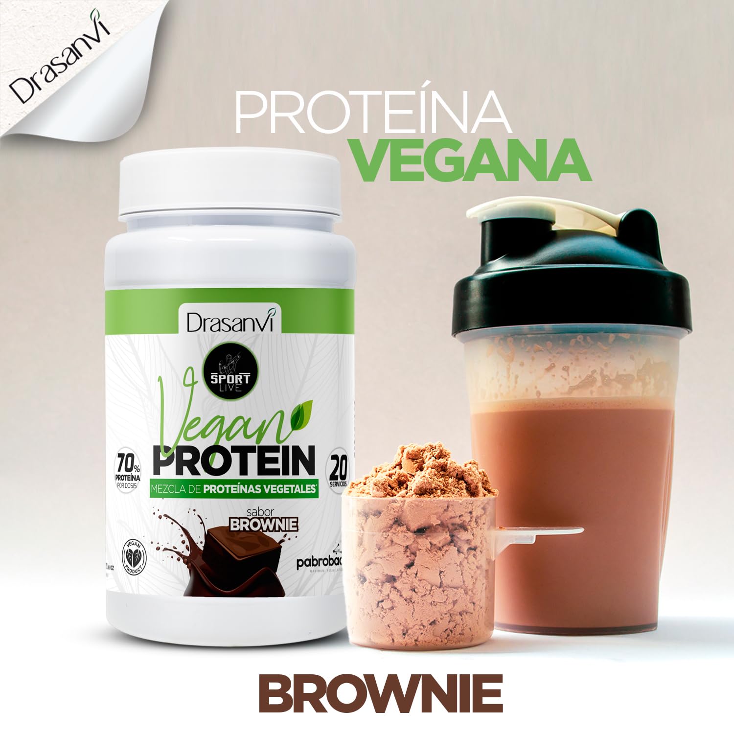 PROTEINE VEGAN SAVEUR BROWNIE 600G SPORT LIVE DRASANVI
