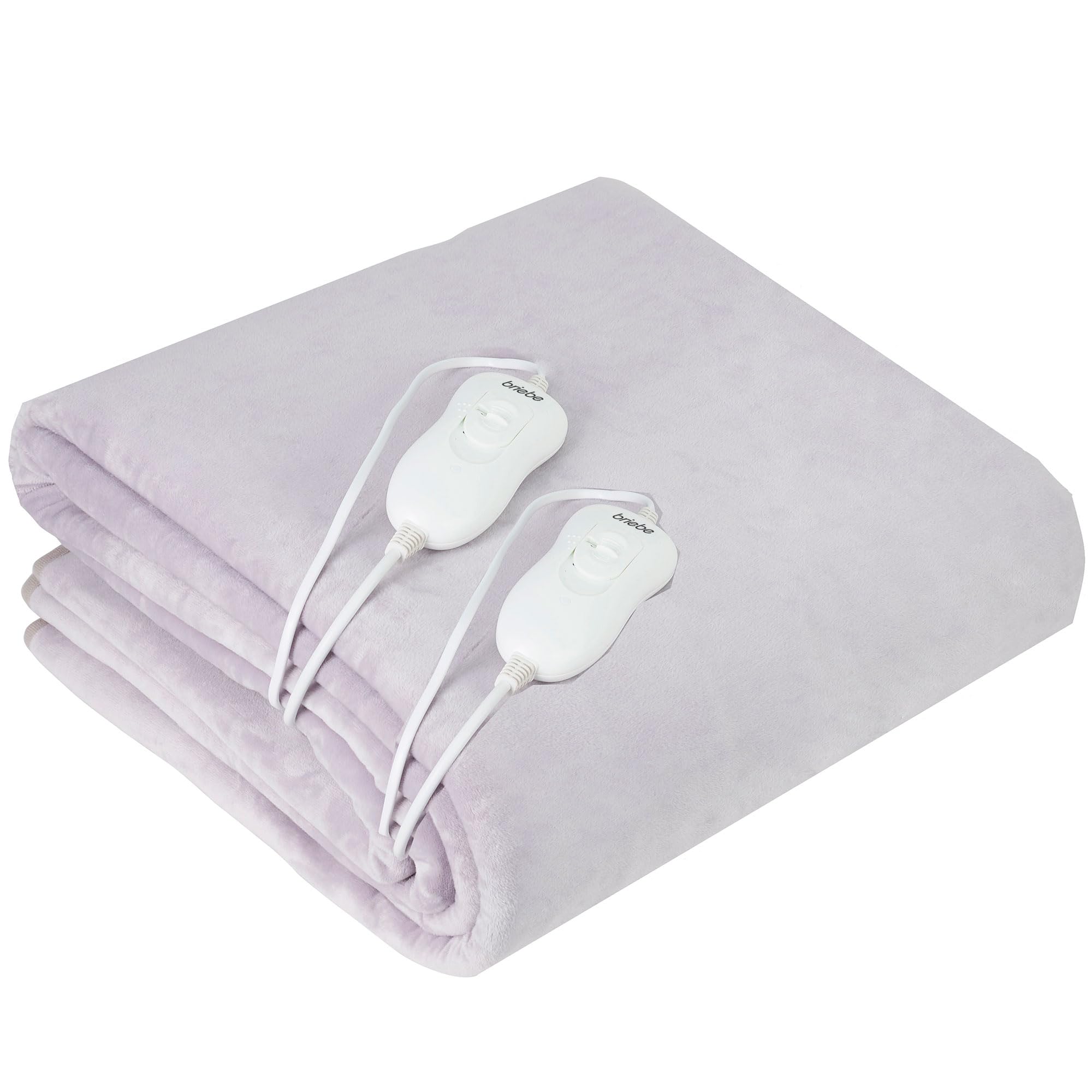 briebe Calienta Camas Eléctrico Doble 150 x 160 cm, 3 Niveles Temperatura, Lavable, Suave, Forro Polar Gris, Cama de Matrimonio, 120W, EB1131