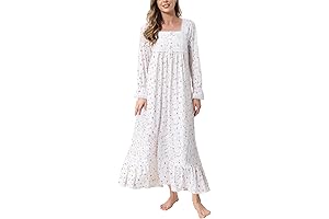 Cozy Comfort: Women's Nightgown Victorian Nightwear Plus Size Flannel Pajama Dress