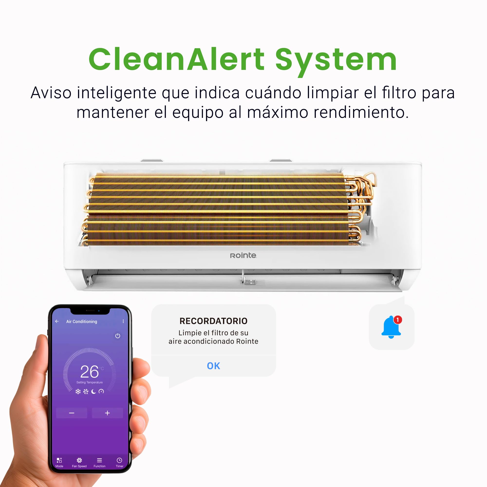 Rointe RX20 Split Aire acondicionado A+++ 2250 fg, Refrigeración y Calefacción, 9000 BTU, WIFI,Bomba Calor, Clase A+++/A++, Deshumidificador, Refrigerante R32 [Clase de eficiencia energética A+++]
