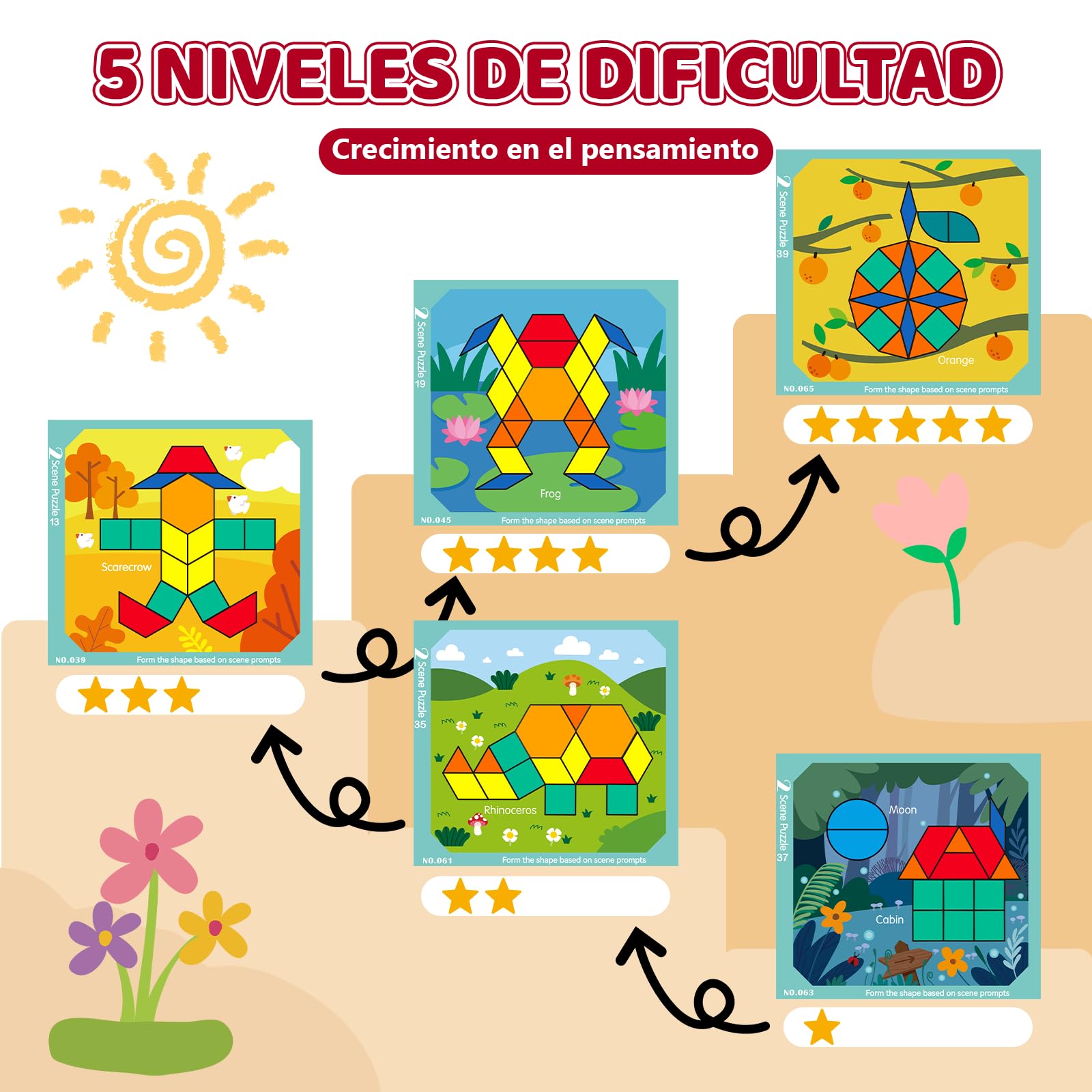 Juego de Tangram magnético de Madera Montessori con 248 Piezas, Juegos educativos Stem para niños de 4 a 8 años, Rompecabezas creativos con Tarjetas y Marcador