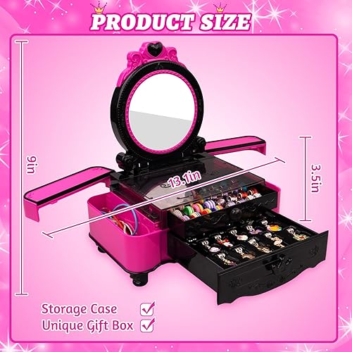 Miniatura 8 de Hollyhi Kit de fabricación de pulseras con dijes, kit de fabricación de joyas para niñas con banda de goma, juego de pulseras de la amistad,