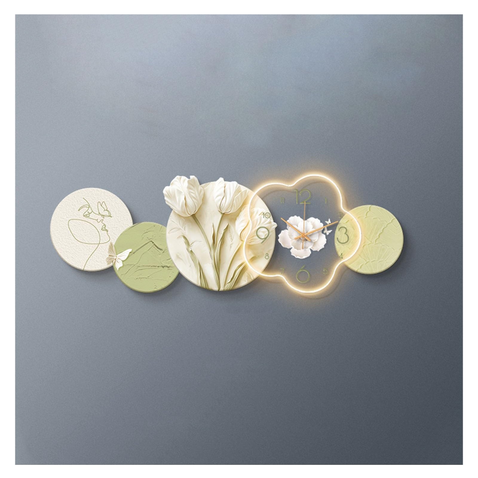 Reloj cocina Lámparas de pared decorativas con reloj grande for sala estar