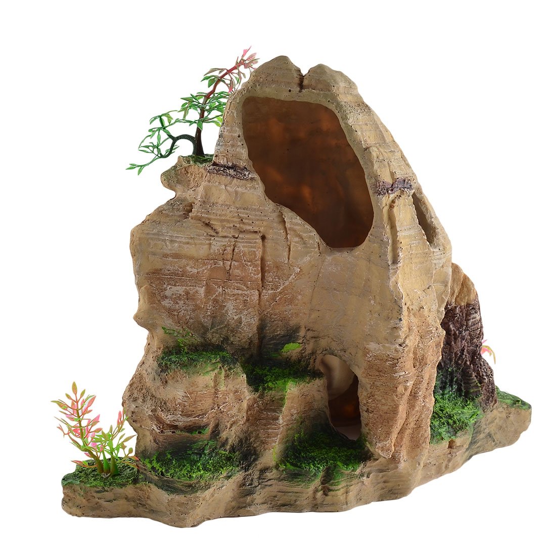 Ruilogod Rockery Mountain paesaggio della decorazione resina acquario Fish Tank Fishbowl Aqua artificiale