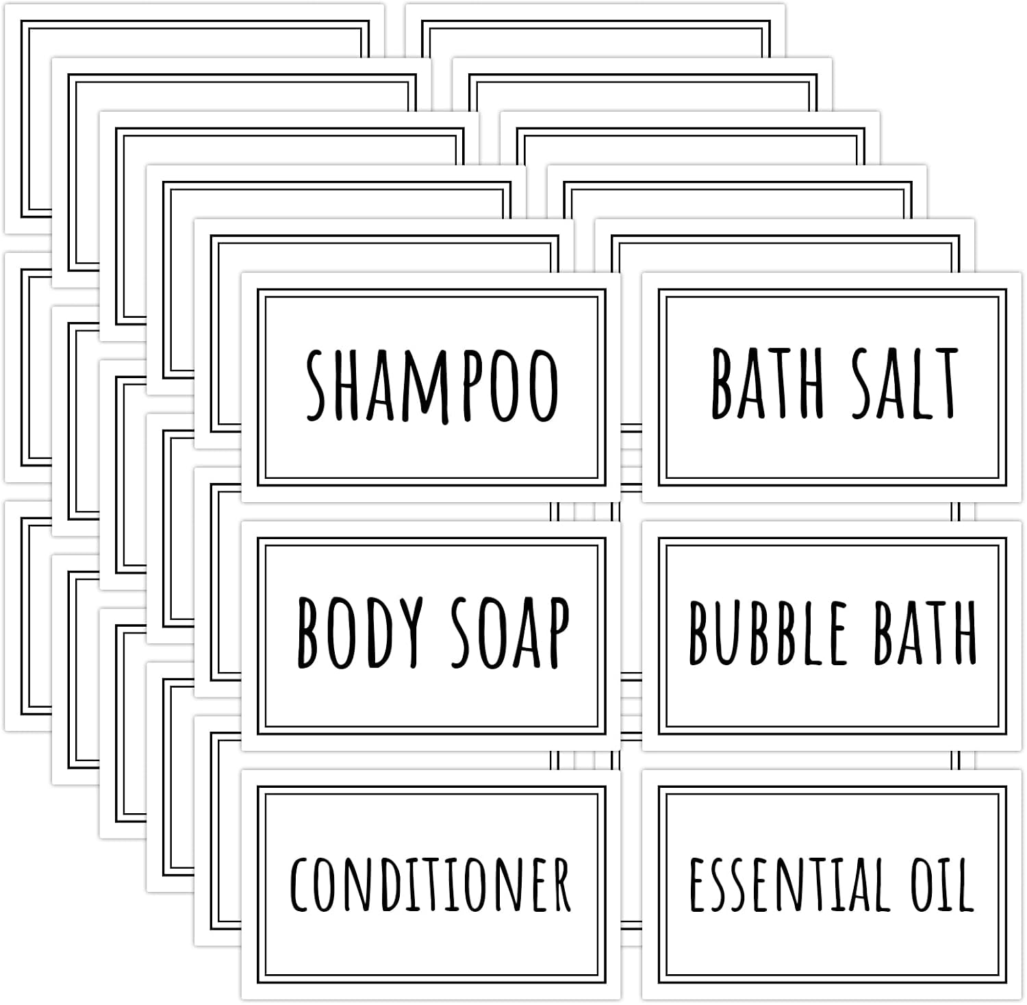 Segbeauty 36PCS Bathroom Labels White, Selfadhesive