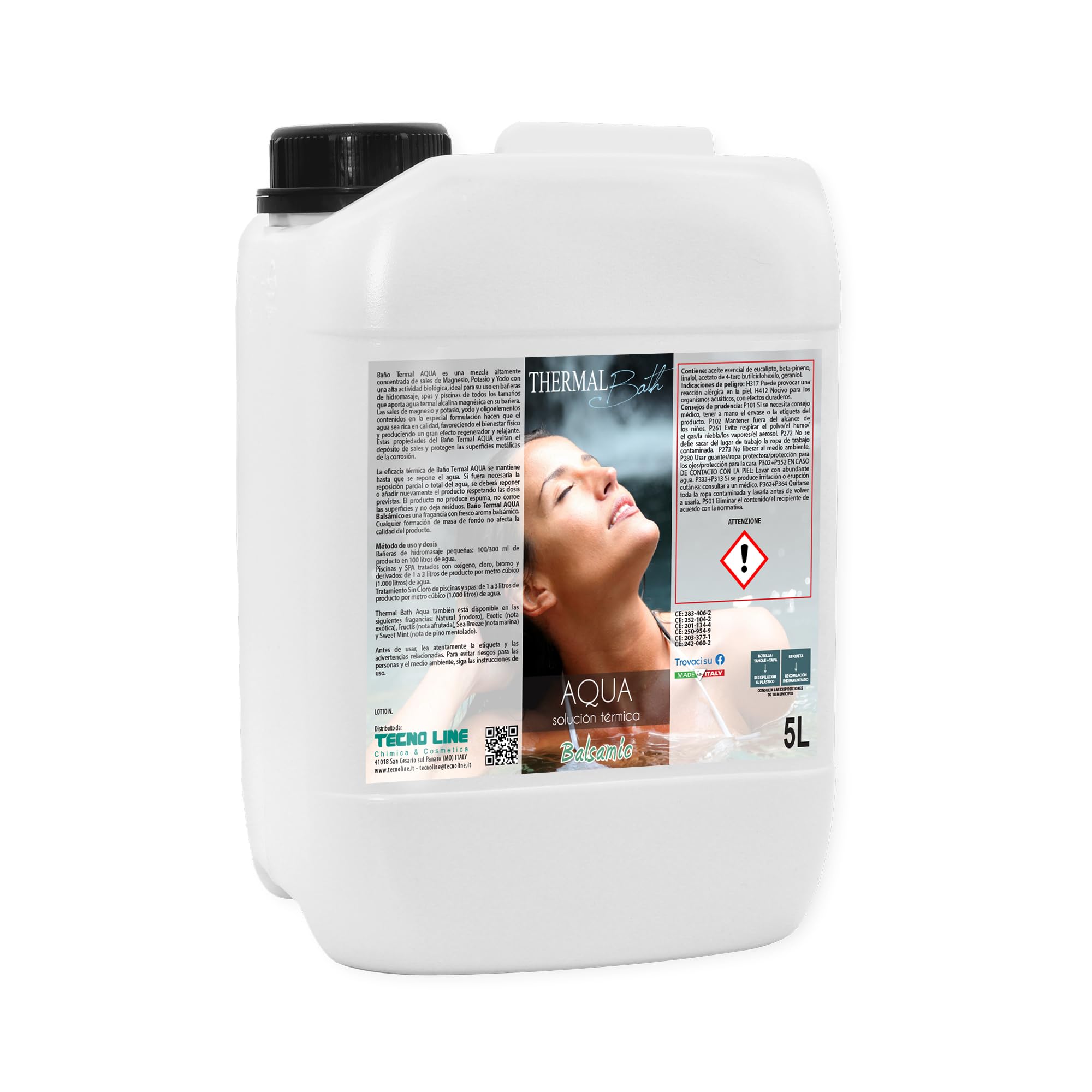 Thermal Bath BALSAMIC, Acqua TERMALE per Piscina e Spa Idromassaggio - 5 LT | Con Magnesio, Potassio e Iodio per Piscina e Spa di tutte le marche