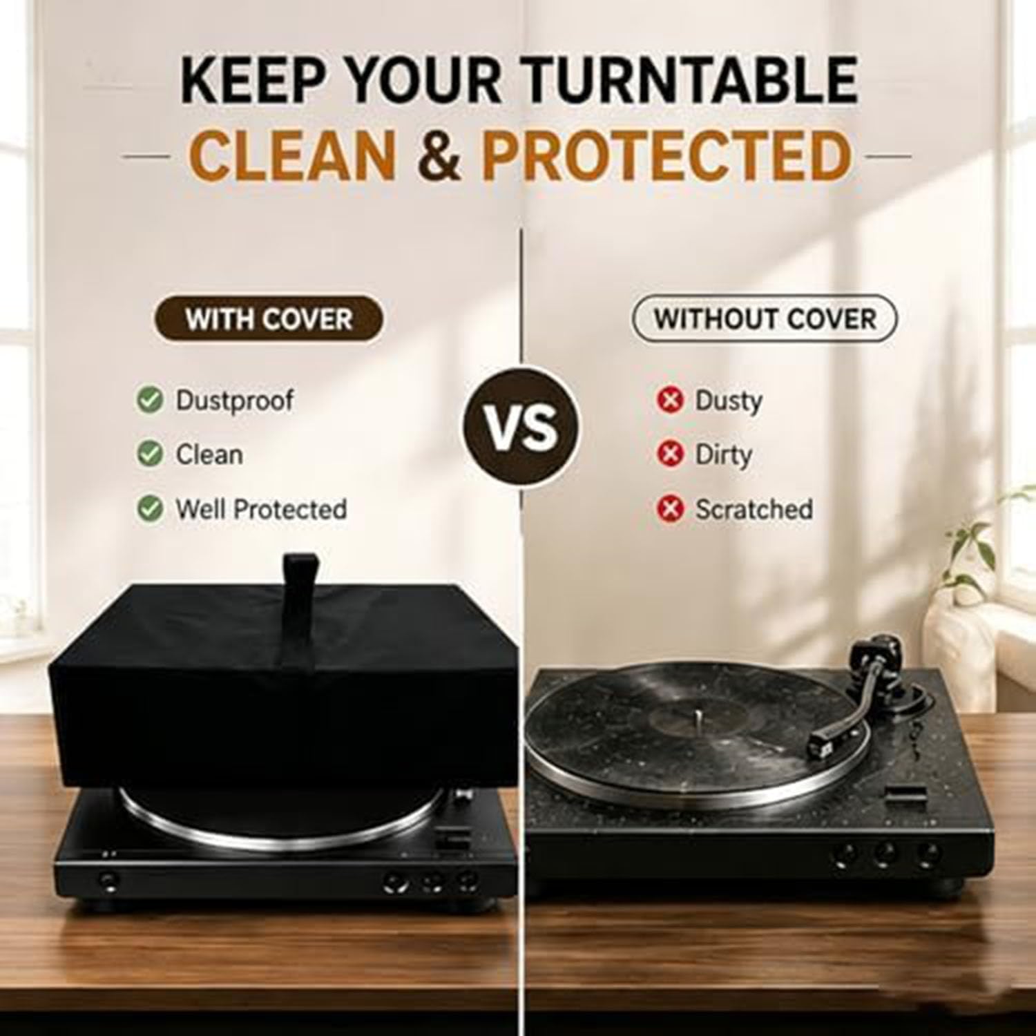 Housse Anti Poussière Platine Vinyle pour U-Turn Orbit Basic 2013-Present