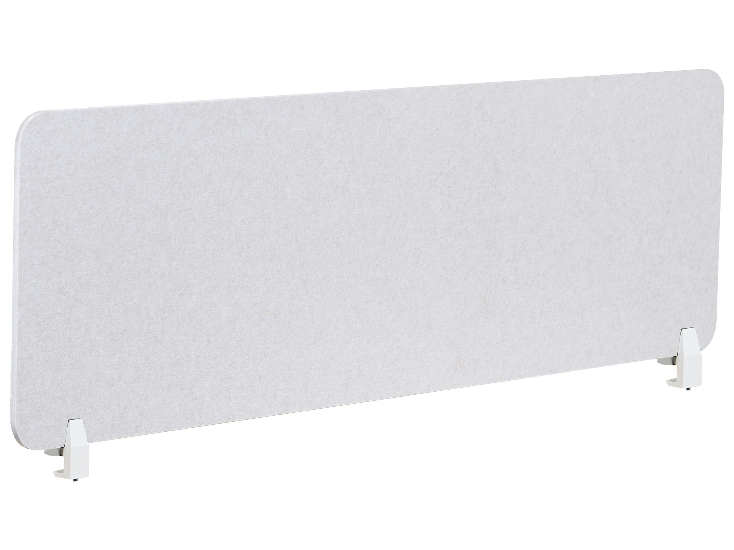Beliani Schreibtisch Trennwand Akustik Polster cremeweiß 160 x 50 cm Schallschutz Split