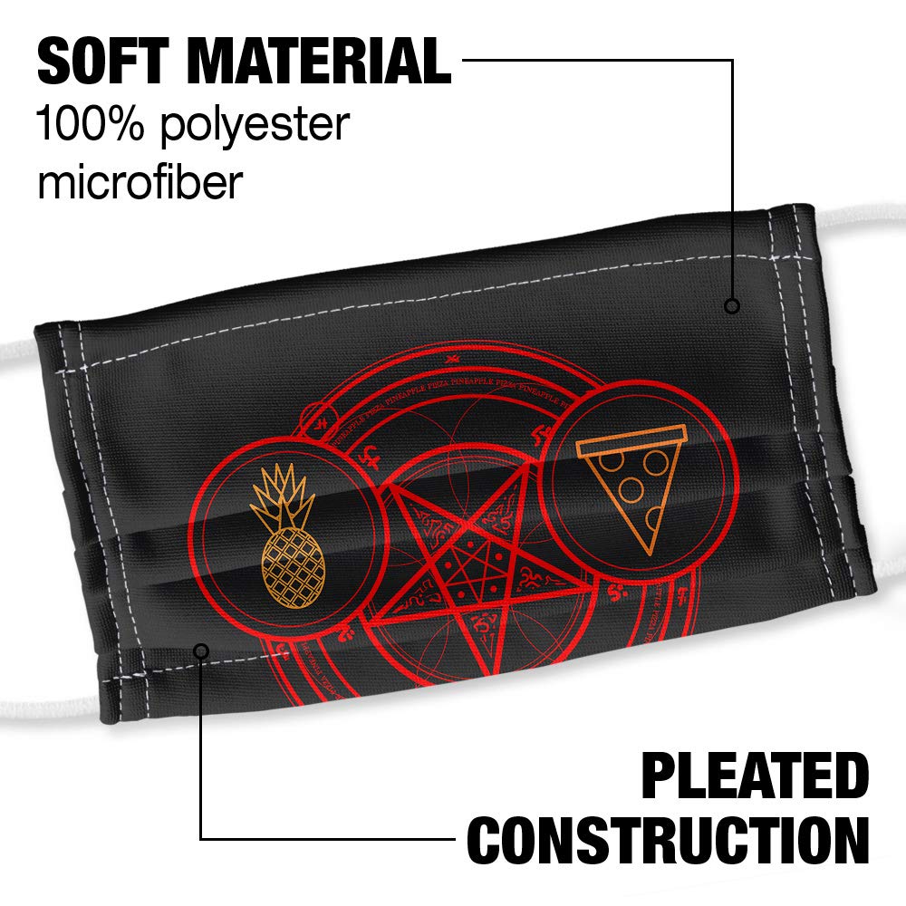 Popfunk Pineapple Pizza Pentagram Unholy Combo 1-Ply Reusable Face Mask Covering with Adjustable Nose Wire, Unisex