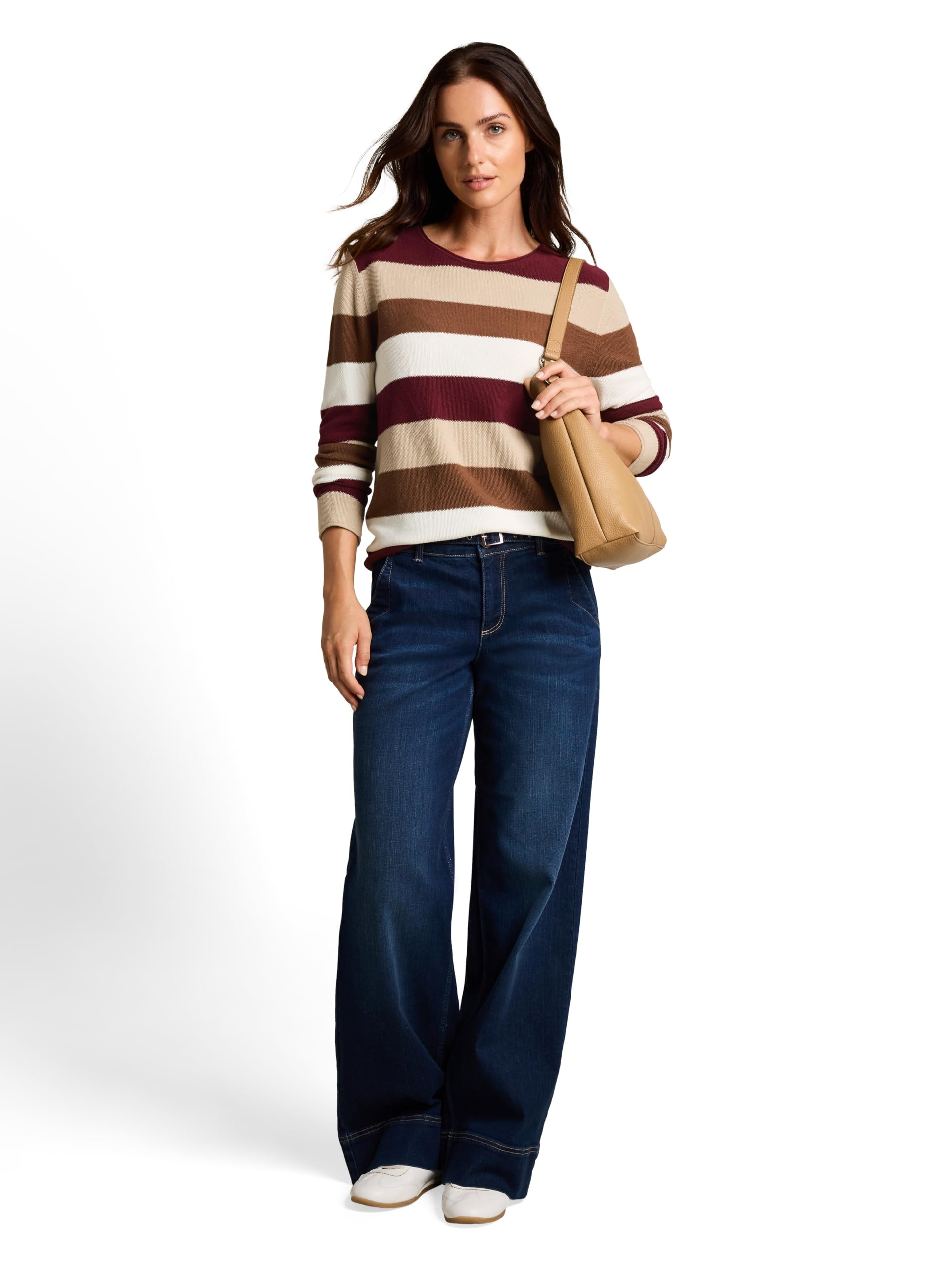 TOM TAILOR Damen Strickpullover mit Rundhalsausschnitt – Ansicht 2