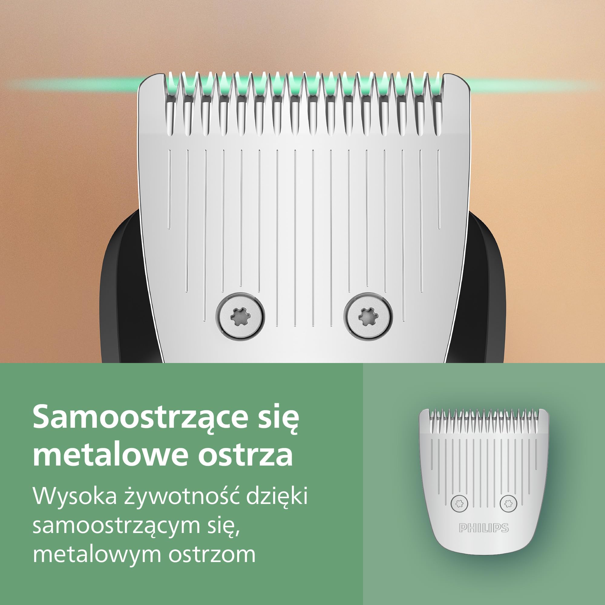 Philips Multigroom All-in-One serii 5000 trymer 12-elementowy MG5952/30, samoostrzące się metalowe ostrza, 20 ustawień długości 0,5-20 mm