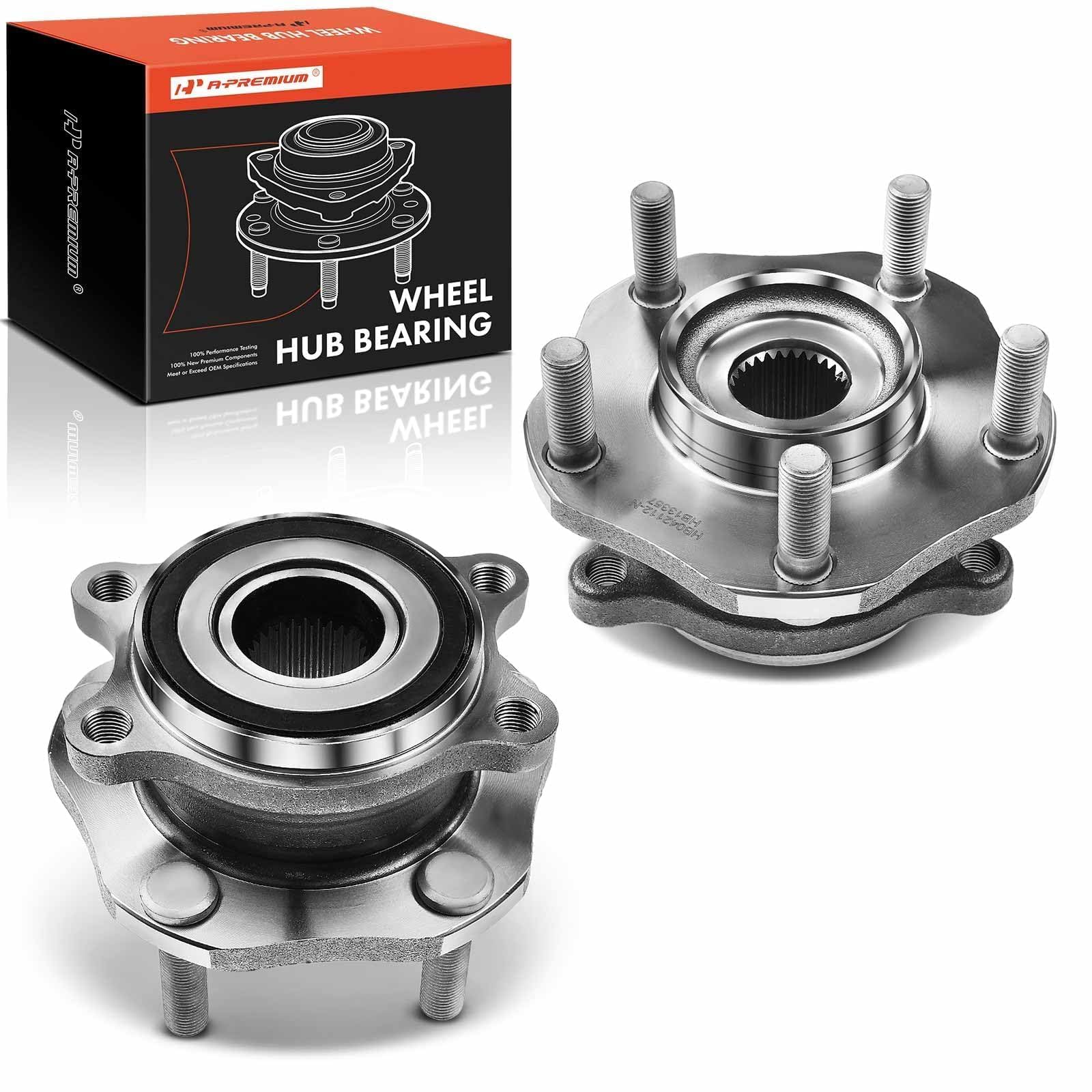 A-Premium 2 x Front Wheel Bearing and Hub Assembly with 5-Lug Compatible with Nissan Rogue 2014-2020, Rogue Sport 2017-2022, Qashqai 2017-2018