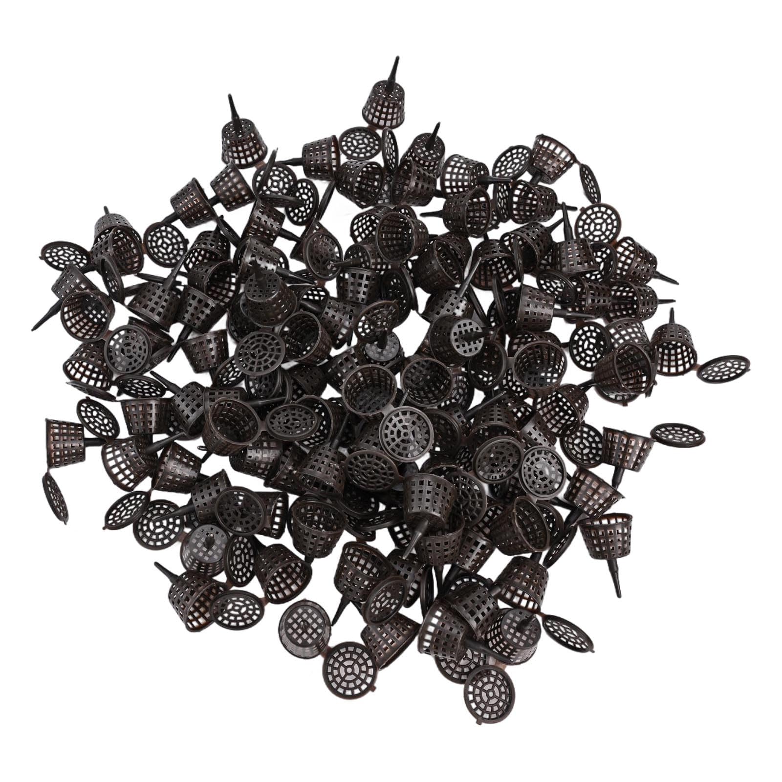 Paniers d'engrais pour bonsaï résine PP libération lente lot 100 grande taille 4x6 cm petite 3x4 cm café