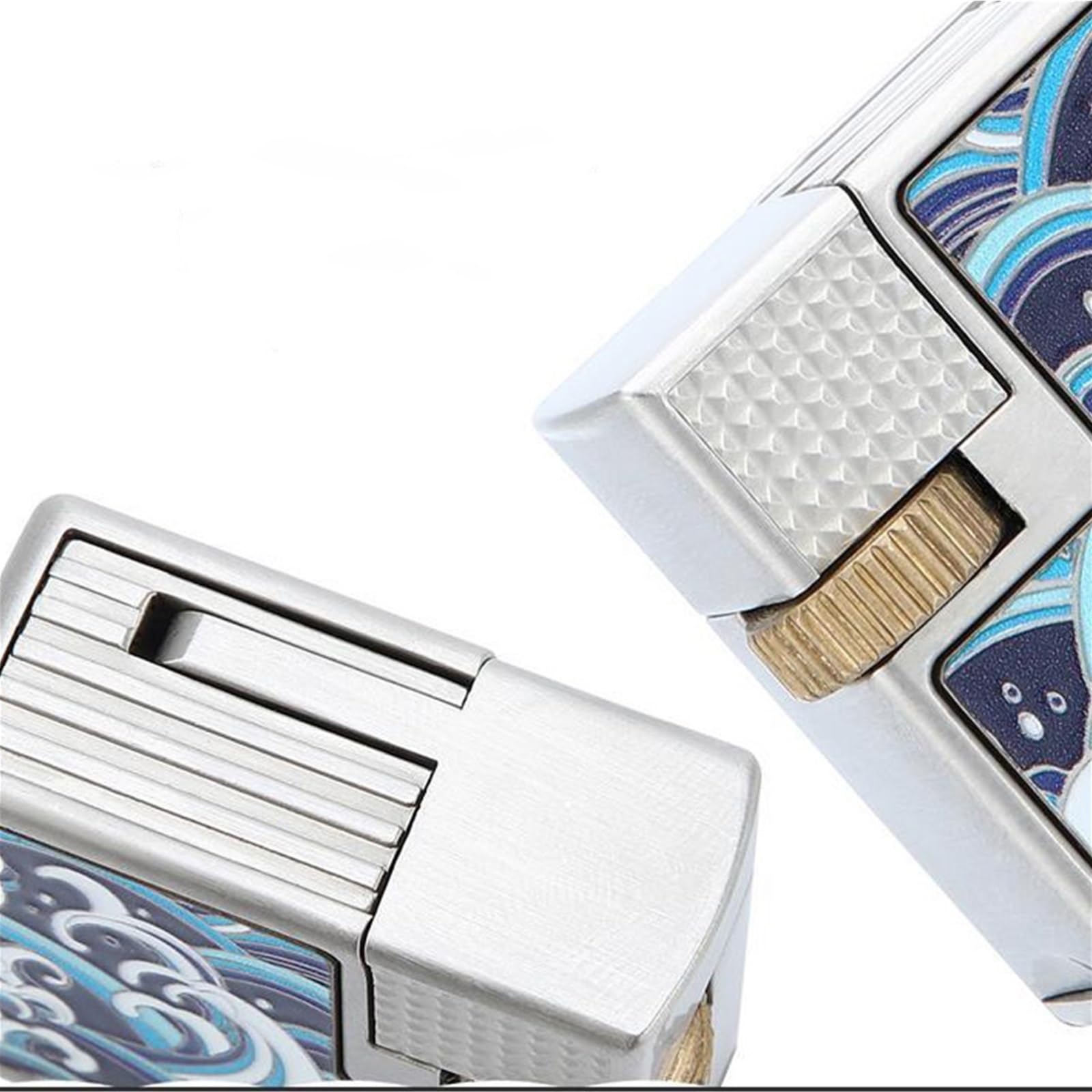 Briquet au kérosène avec allumage par poulie latérale, compact et réutilisable, parfait pour les cadeaux pour hommes, design flamme douce, idéal pour les collectionneurs et une utilisation en
