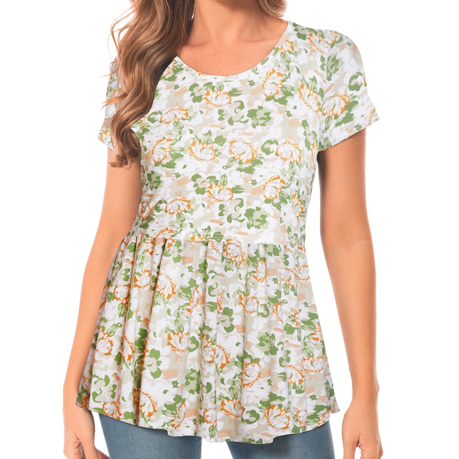 Bearsland Women's Nursing Tops Short Sleeve Scoop Neck Breastfeeding Shirt Maternity Clothes — view 2