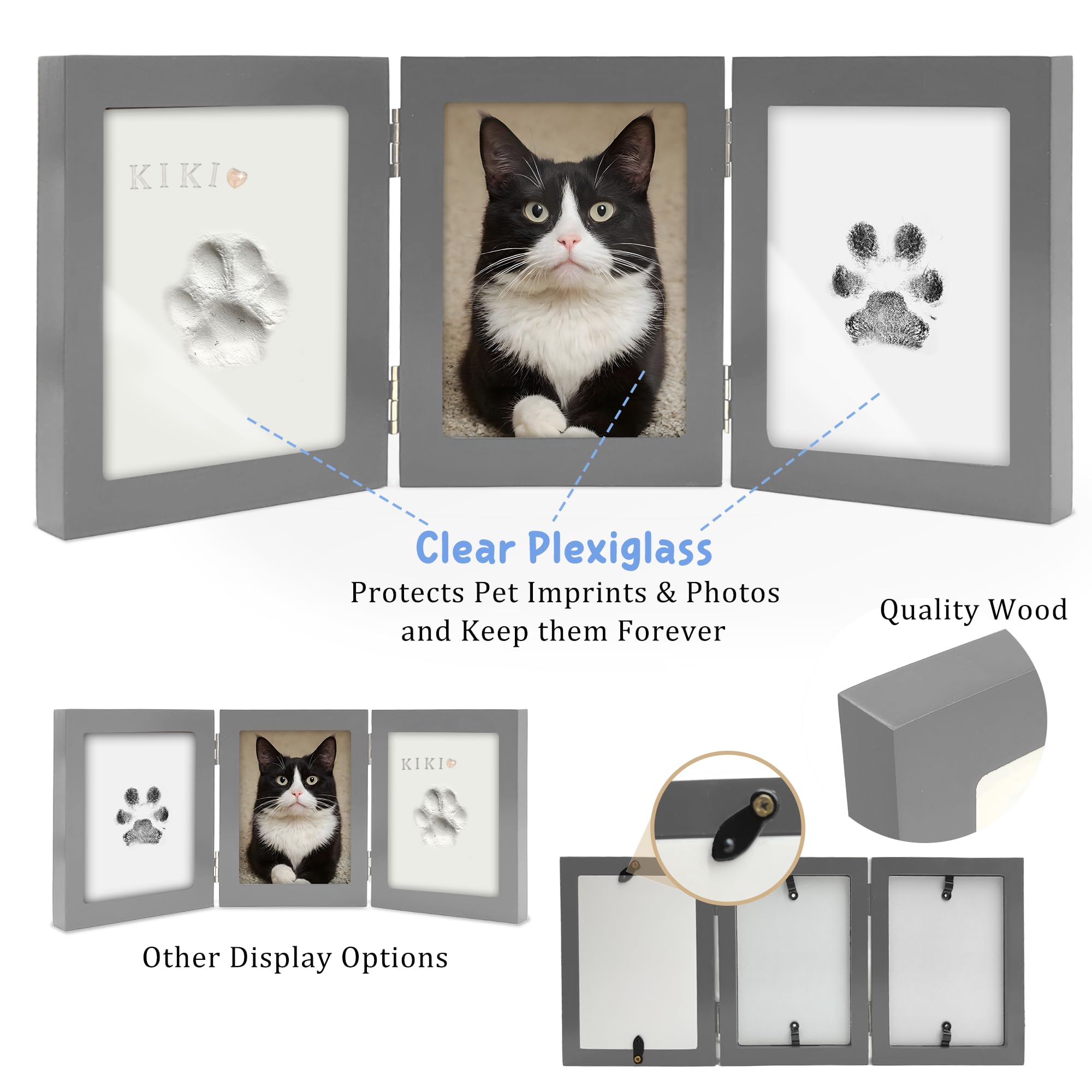 MYPAWLETS Kit de Huellas de Patas, Marco de Tinta y Arcilla para Huellas de