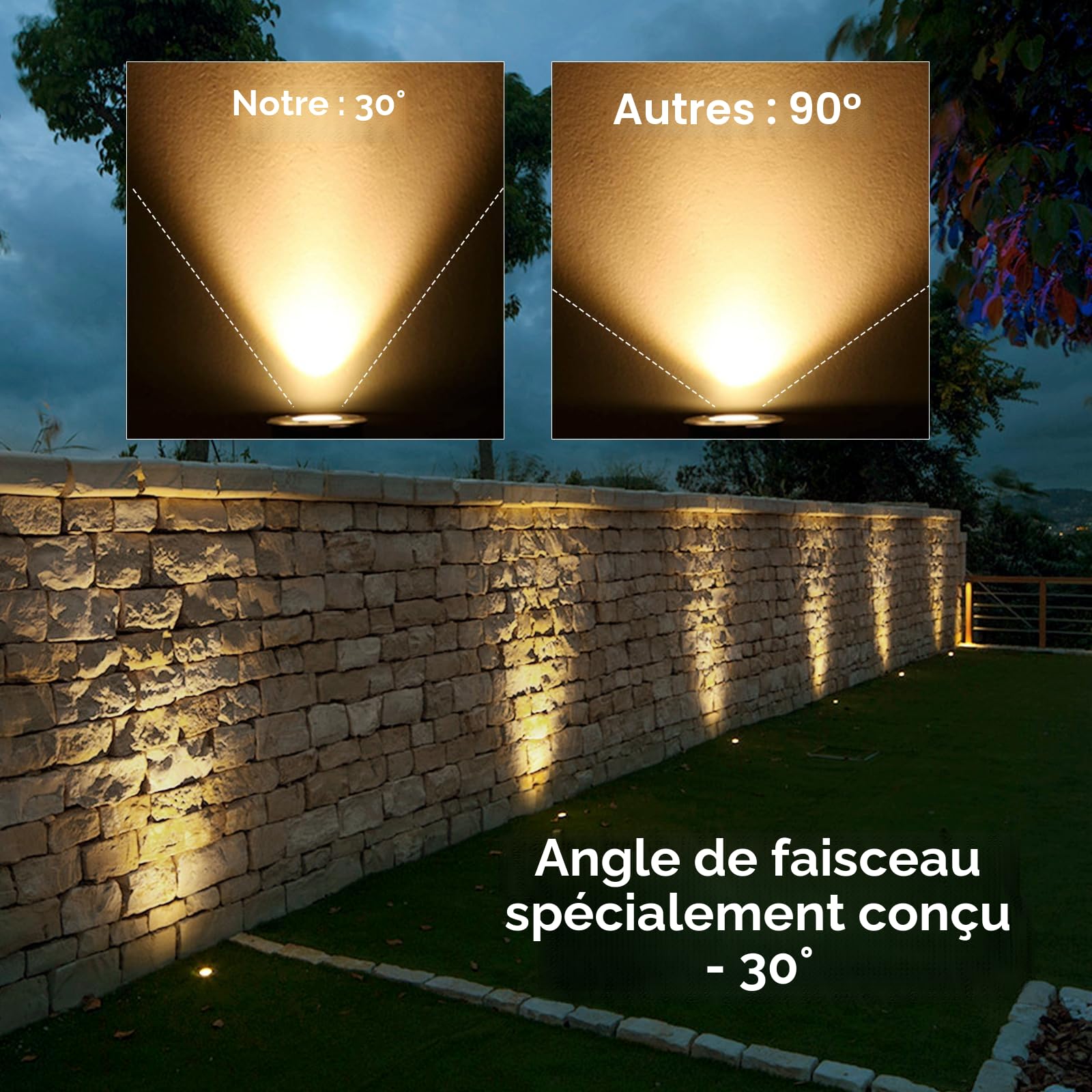 Dailyart Spot Encastrable Exterieur, 4 Pack Spot Led Encastrable Exterieur 3W IP67 Spot Terrasse Exterieur Encastrable 280 Lumen, Éclairage pour Chemins pour Allée de Balcon de Jardin, 3000k 230v
