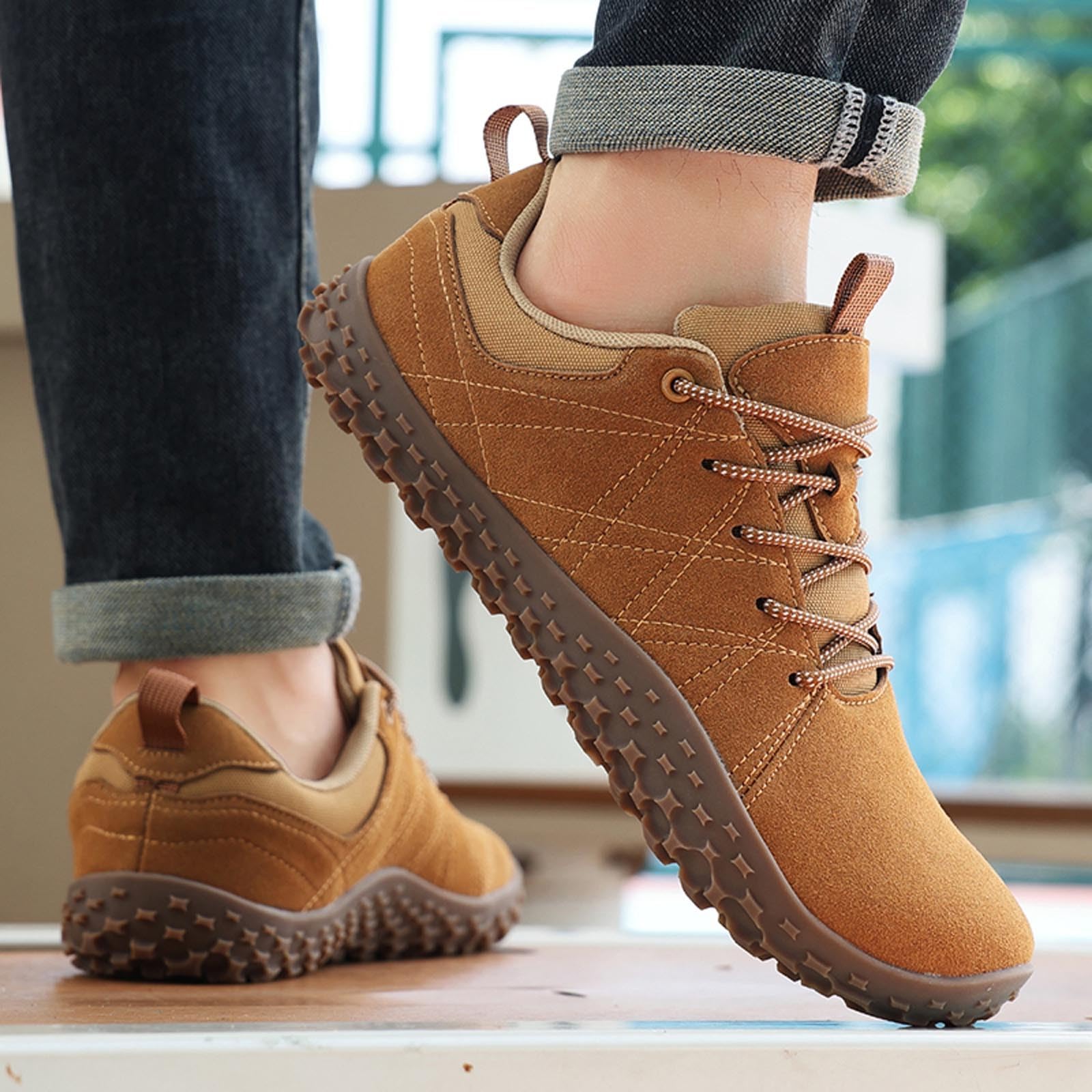 Herren-Sneaker mit breiter Zehenpartie zum Laufen, rutschfeste Outdoor-Sportschuhe, atmungsaktiv und bequem