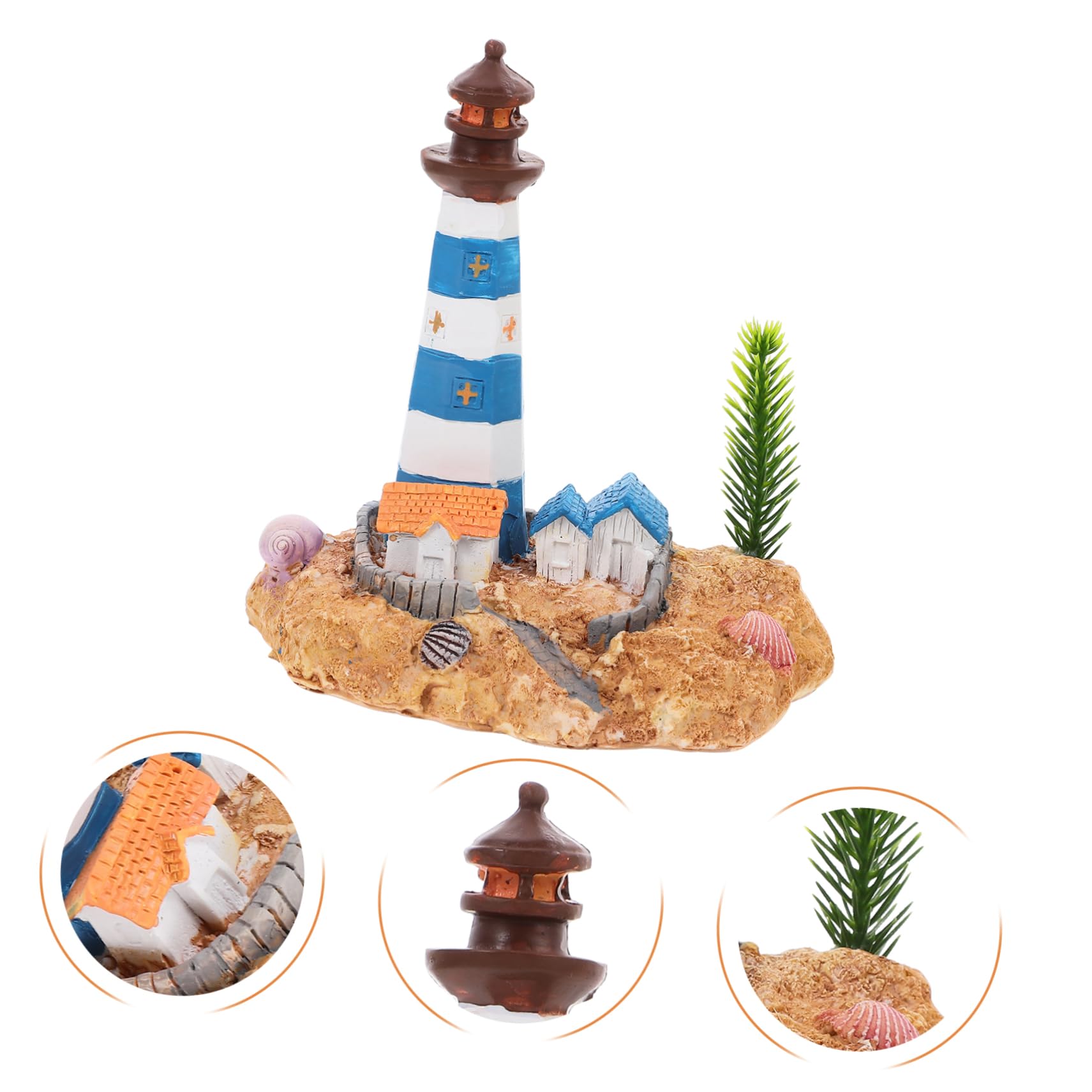 Cabilock 2 Pezzi Decorazione Per Acquario in Resina Faro Decor Paesaggio Piccola Adorabile Statuetta Da Collezione in Stile