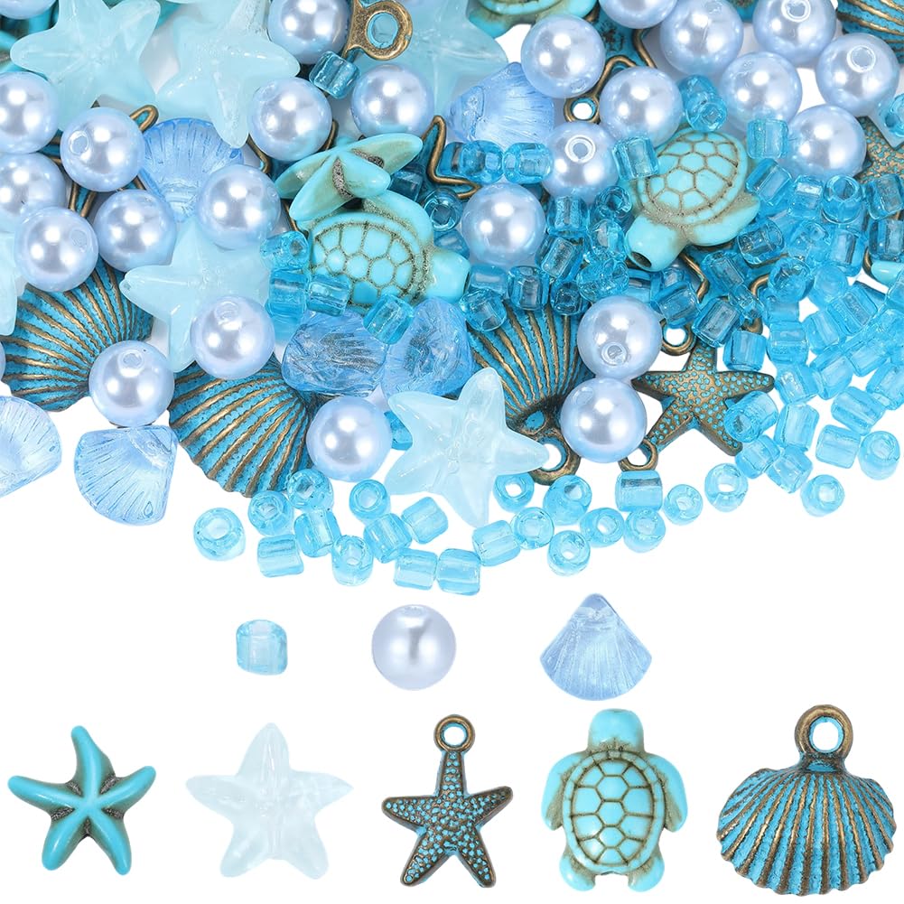 Perles de mer et étoiles turquoise pour vos ateliers bijoux de plage et soirées d'été