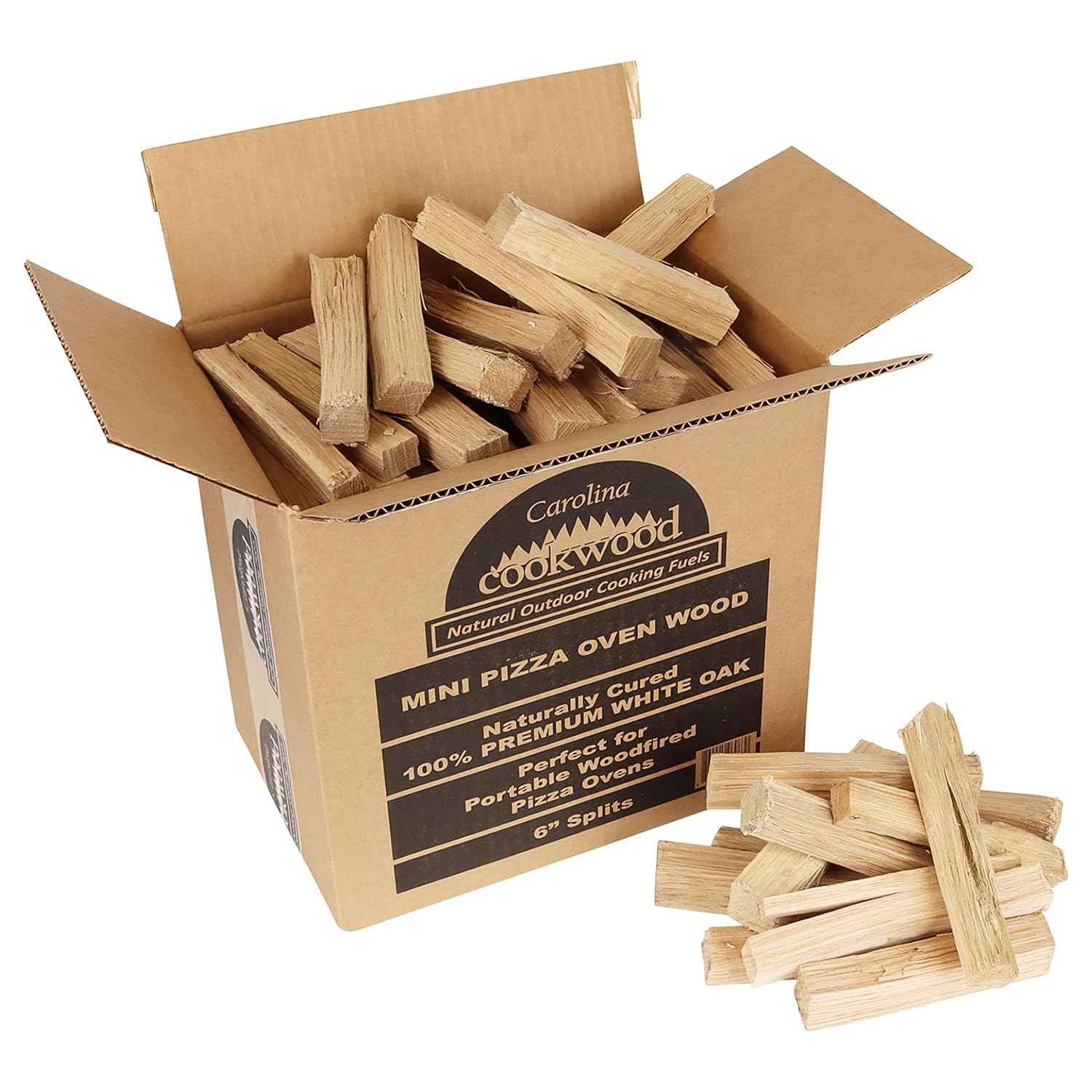 Mini Pizza Oven Wood, 6 Inch Firewood Logs, White Oak Hardwood Splits for Portable Wood-Fired Pizza Ovens, USA Made, Sustainably Milled, Approximately 12-14 lbs