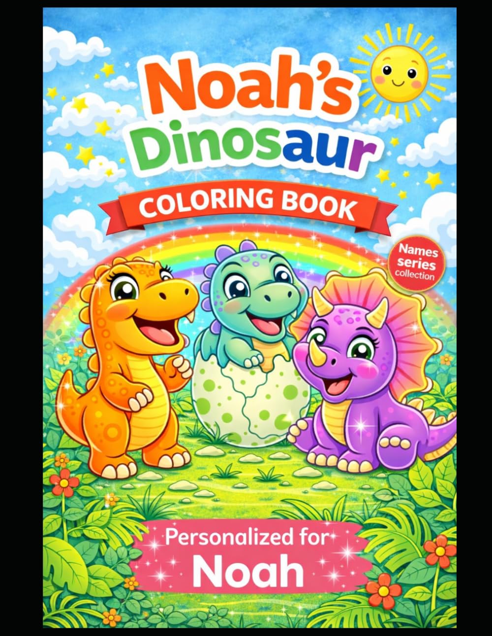 Noah’s Dinosaur Coloring Book: A Personalized Coloring Book with Cute Dinosaurs: Fun and Creative Activities for Kids (Names Series Colletion)