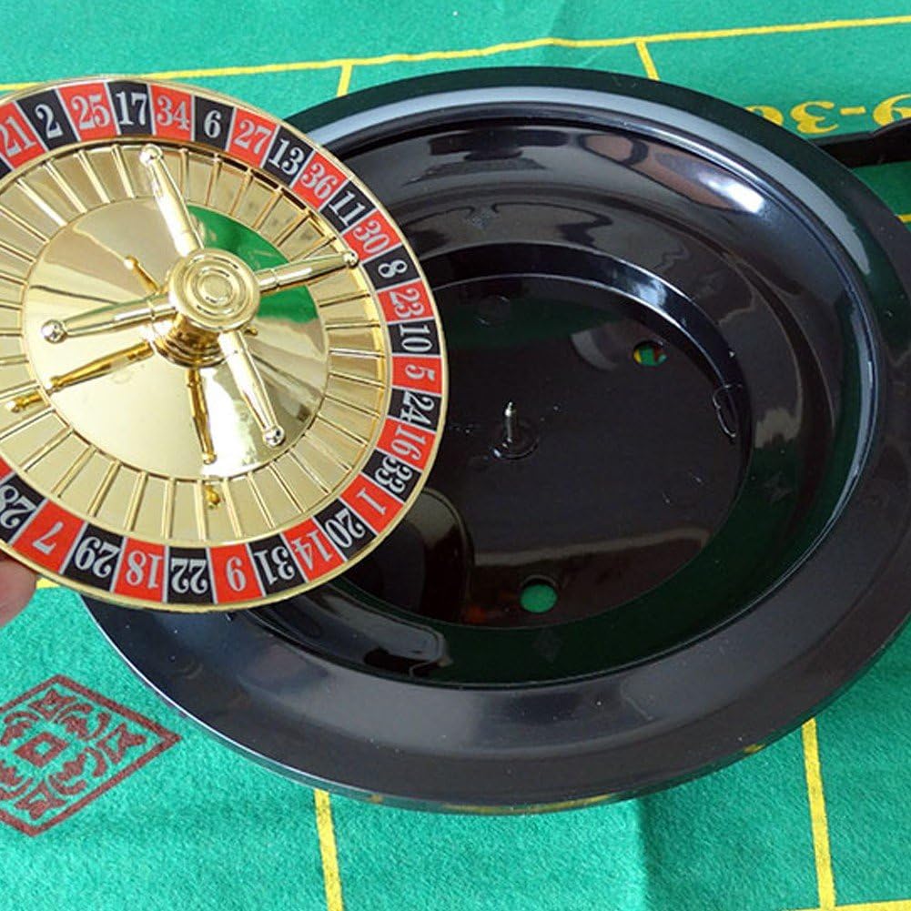 Wudaizhi Juego De Ruleta De Casino De 10 Pulgadas con Fichas De Mantel para Bar, Fiesta, Herramientas Divertidas, Juego De Mesa De Entretenimiento