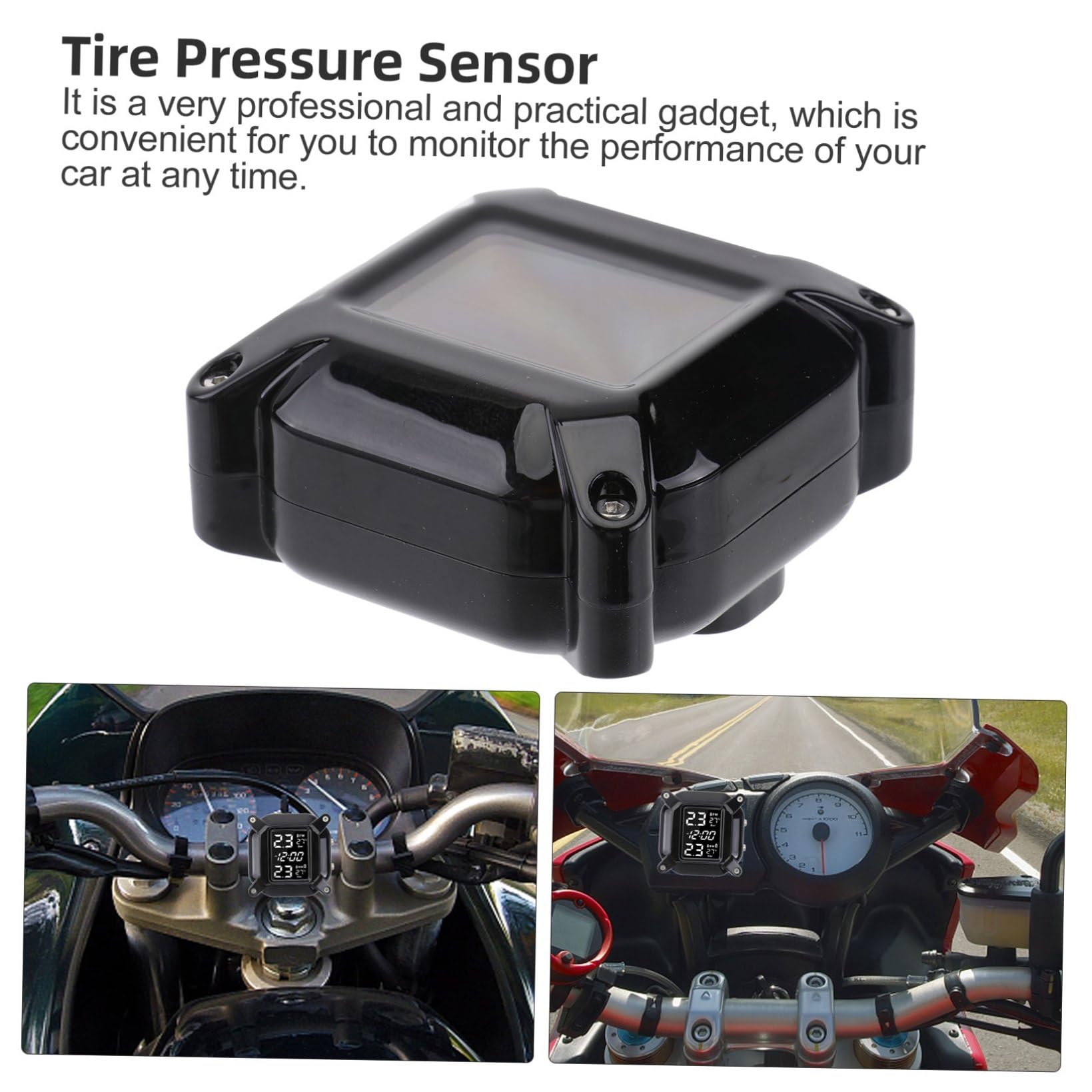 Zerodeko Monitor de Presión de Neumáticos para Coche Monitoreo en Real de Presión y Temperatura Material Plástico Negro Sensor Externo, Pantalla LCD Digital