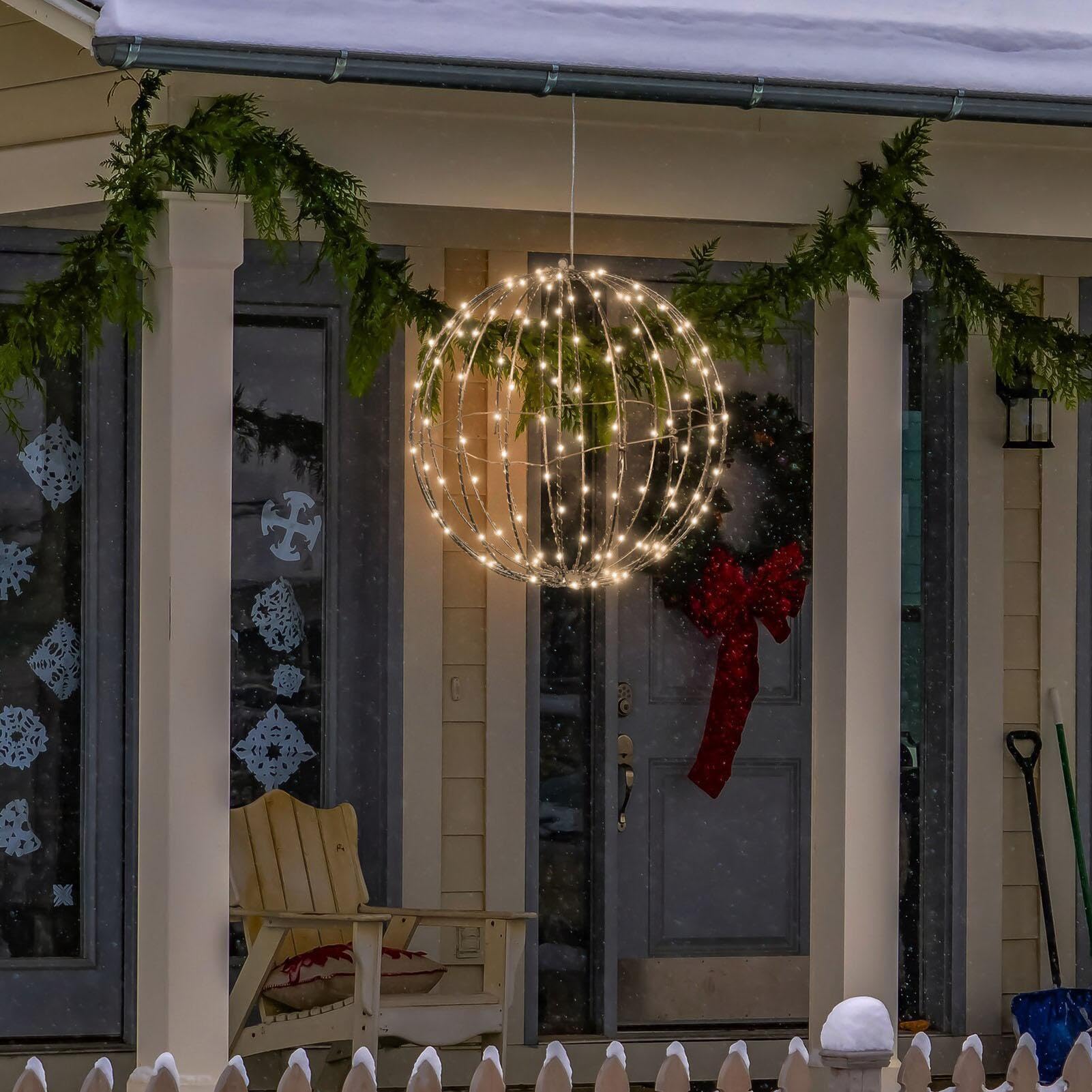 Lampada a Natale per Albero, Luci a LED Interno Esterno, Palline 50 Cm