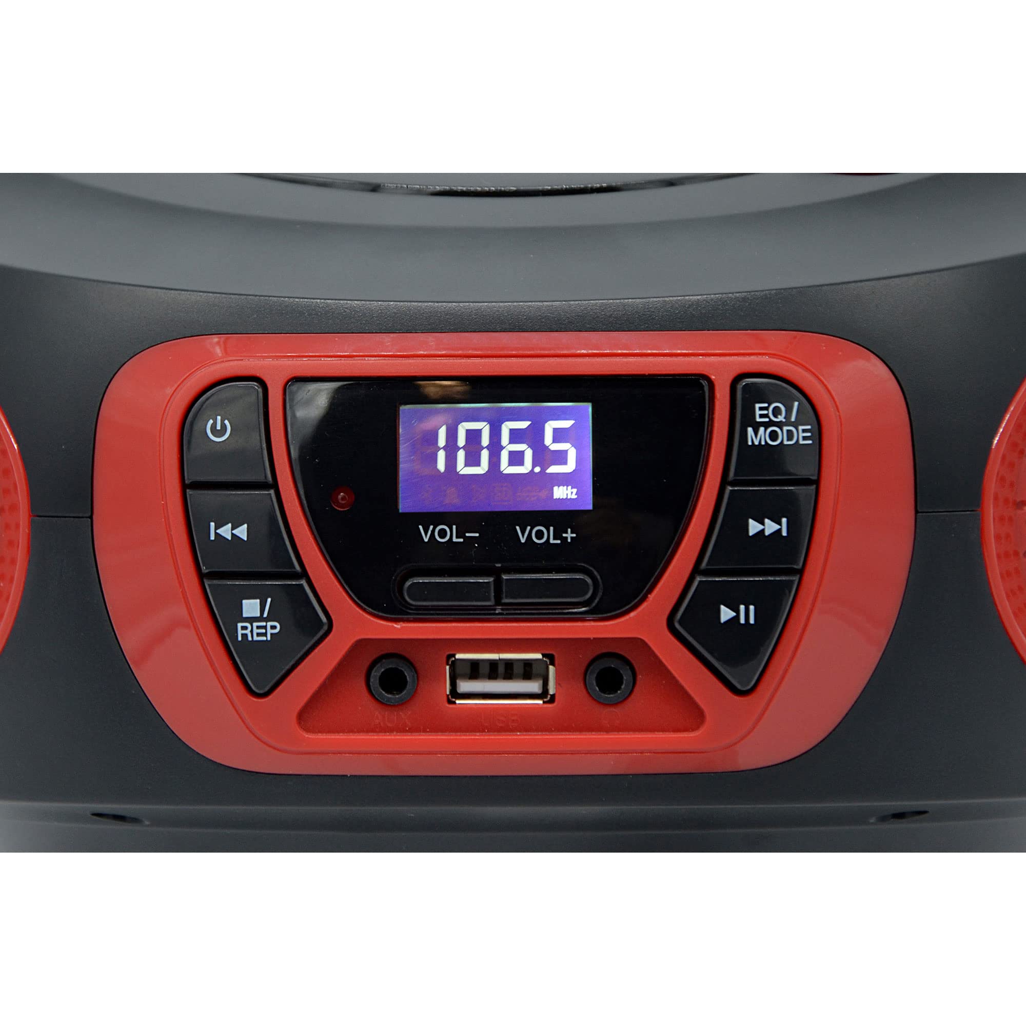 Roadstar Radio portatile stereo FM + CD - MP3 player e ingresso USB rossa