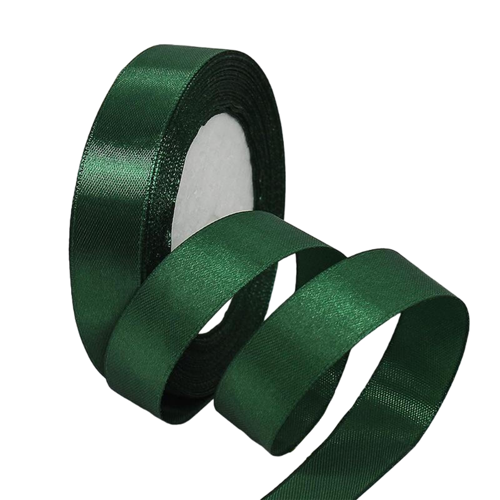 20mm Dark Green Satin Ribbon 22M ，Fabric Hair String Ribbon for Craft, Flower Bouquets, Gift Wrapping, Wedding, Bow Making and Valentines Christmas Decoration (Dark Green, 2CM)
