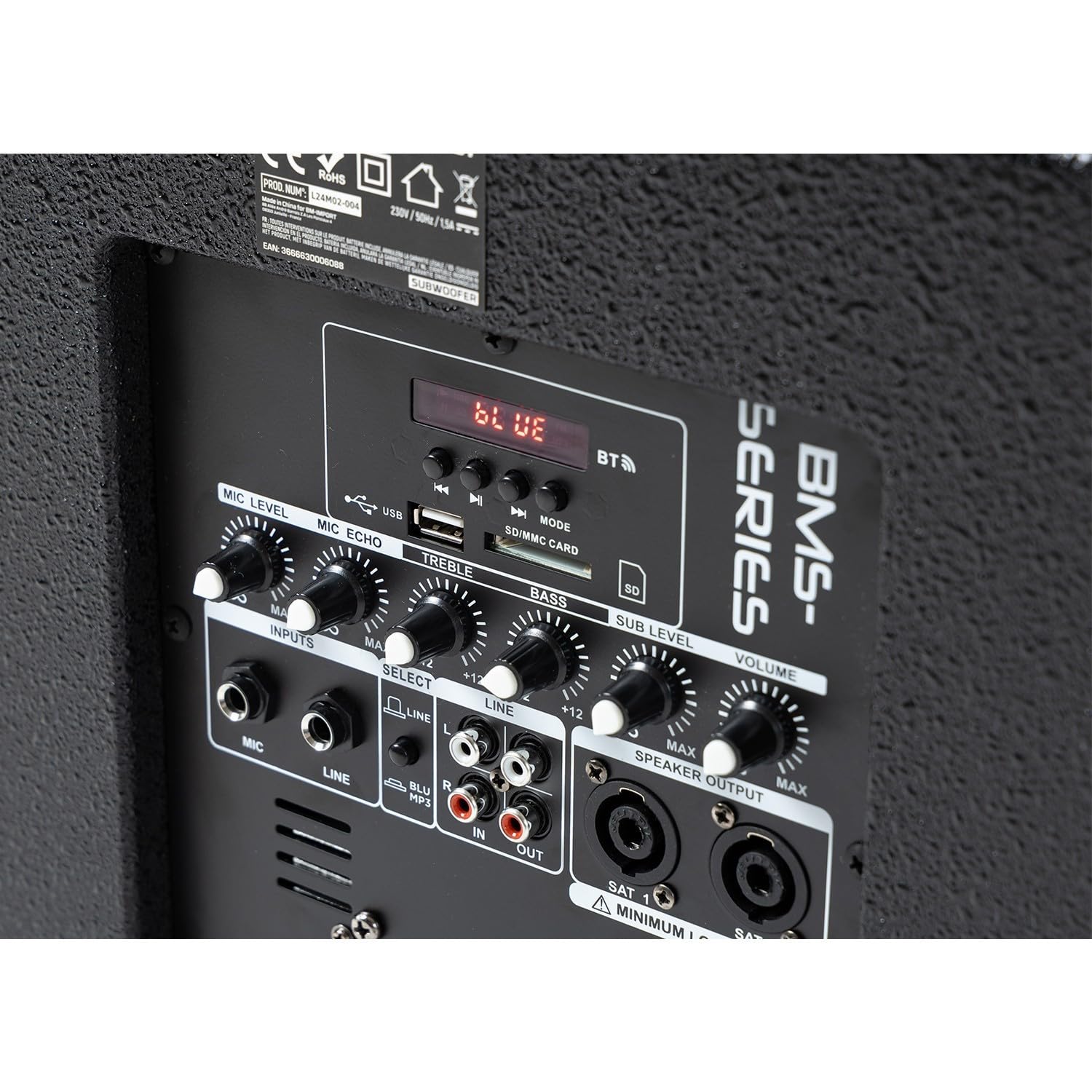 Pack Sonorisation DJ Complet BMBmsonic BMS-12-ARRAY-BT 1000W, Enceintes Satellites, Caisson de Barre USB/Bluetooth +Clé USB 32 Go