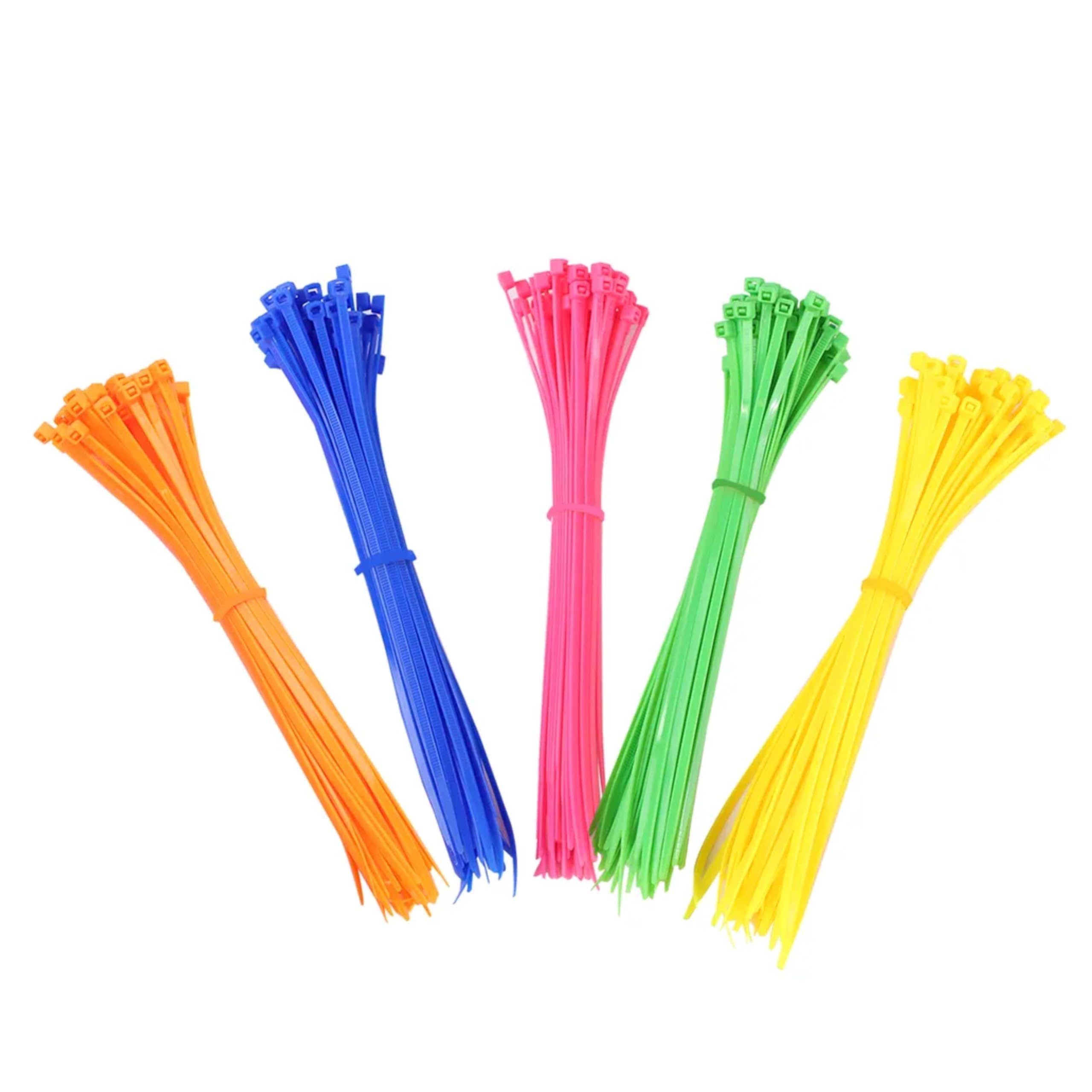Dekton Multicolour 250Pc Cable Tie Set - Multicolor | Heavy Duty Industrial Strength | High Temperature Resistant | Self-Locking Teeth | Ideal For Cables, Piping, Gardening & Wires | Indoor & Outdoor Use