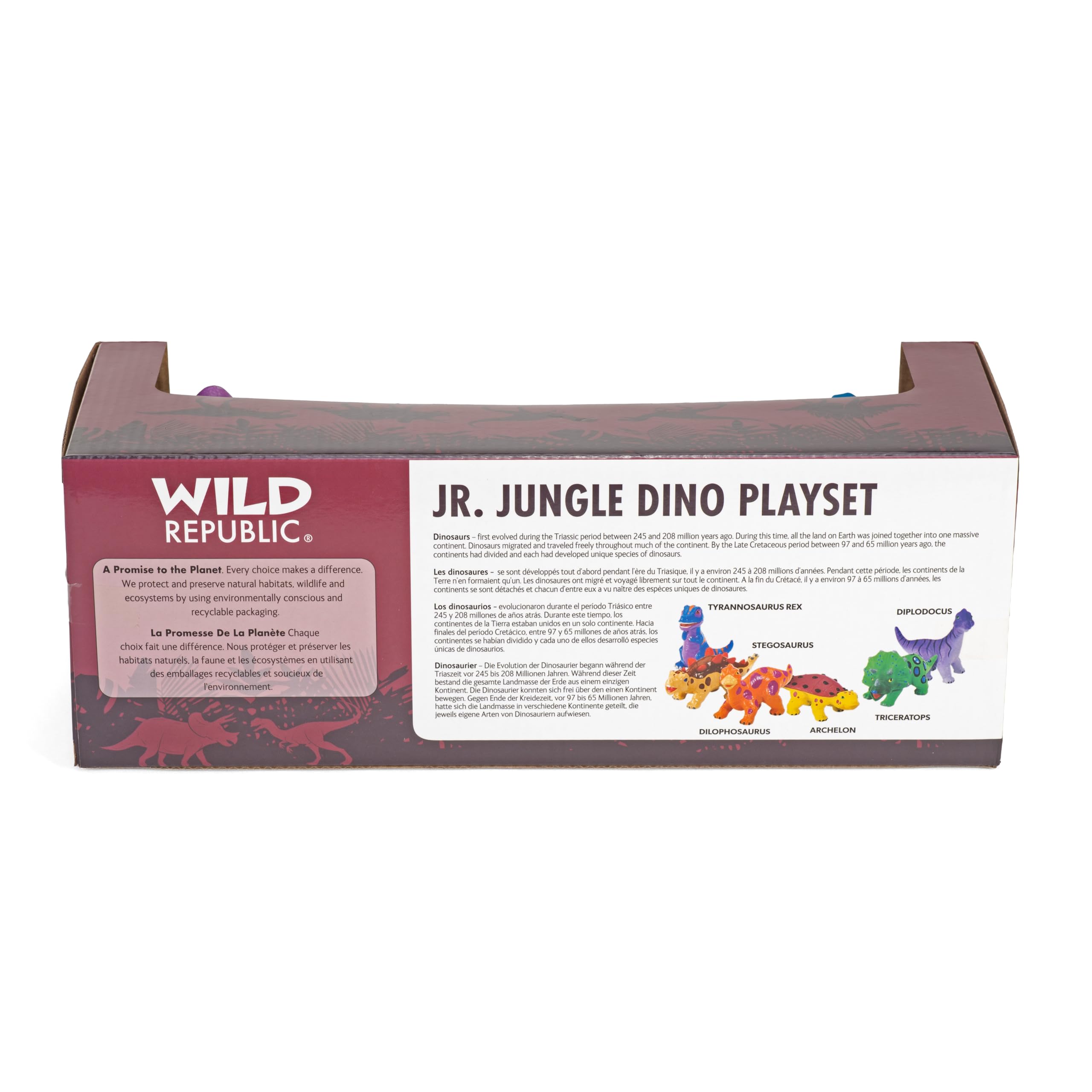 Wild Republic 87948 - Junior Jungle, zestaw do zabawy dla małych dzieci, dino, 6 zwierząt