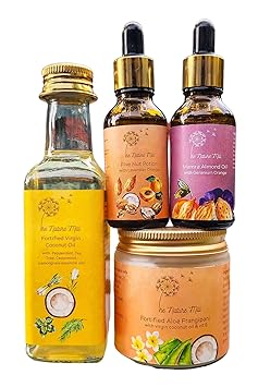 The Nature Mill Face Hair Body Kit, 4 Bestseller Oils And Creams