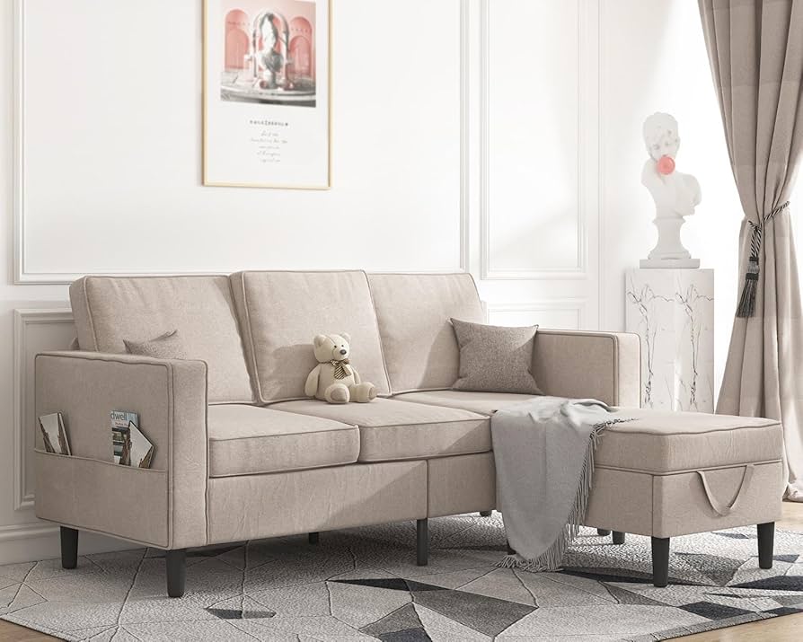 chiconun13-15 Amazon.com: Mjkone Convertible Sectional Sofa Couch, 3-Seat