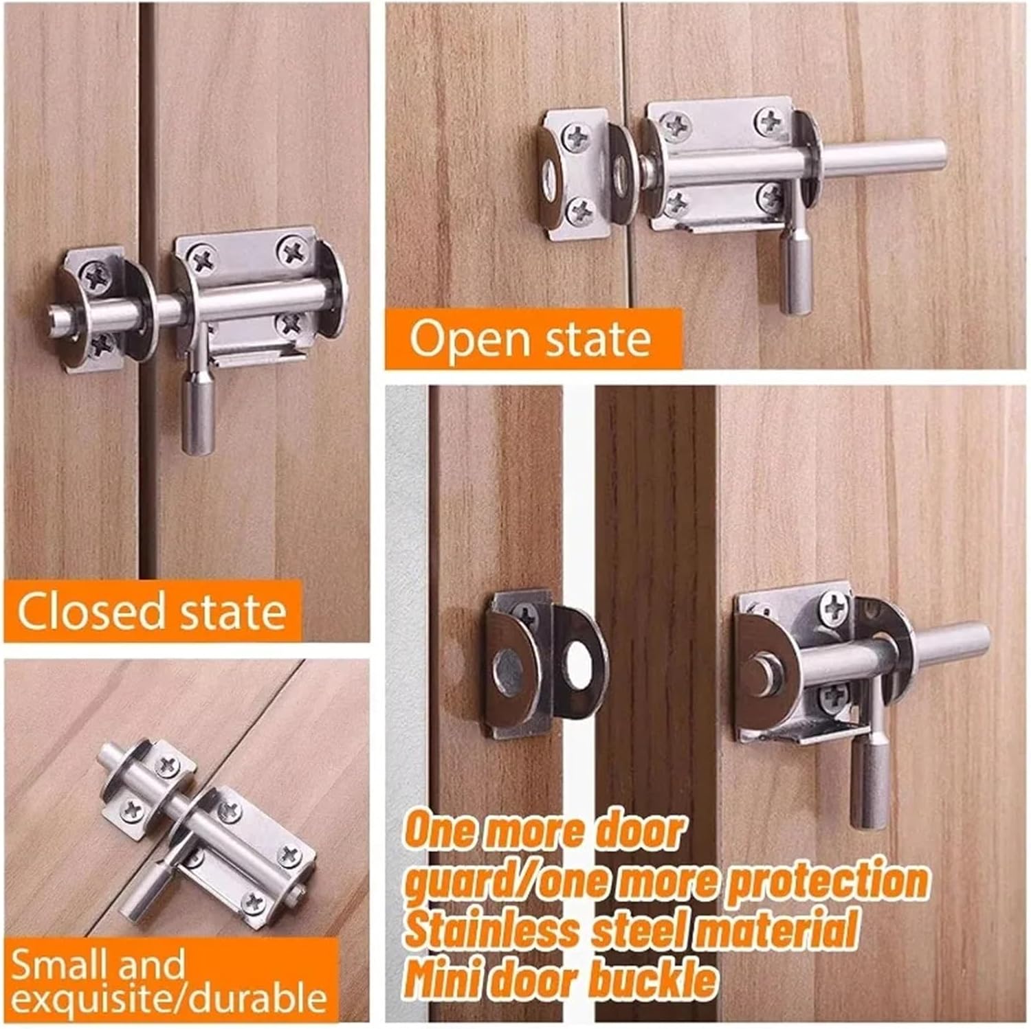 Slide Bolt Gate Latch Slide Bolts Lock Gates Fences Garage Shed Toilet Drawer Door Gate Latch Home Hardware Gate Door Bolts(Color2,10PCS)