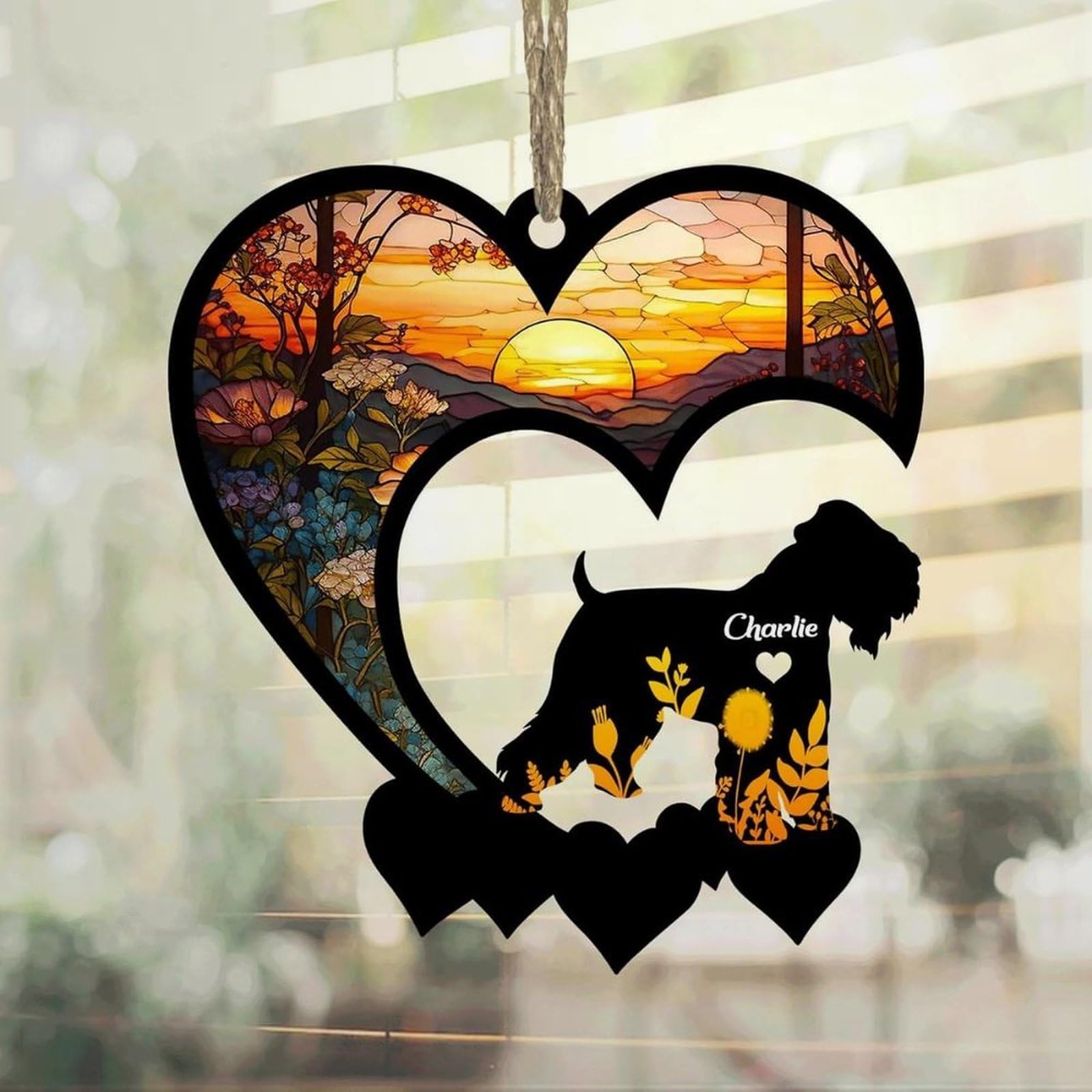 Luckluccy Soft Coated Wheaten Terrier Suncatcher,Personalized Memorial,Remembrance Gift,Ornament,Loss of Dog Sympathy Gift