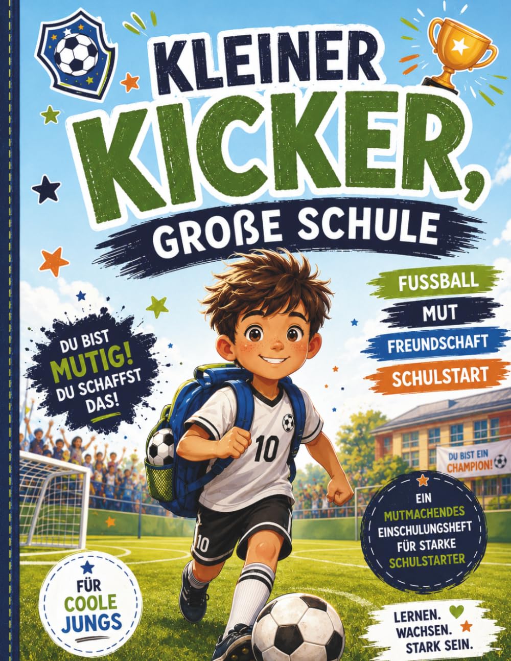 Kleiner Kicker, große Schule Ein mutmachendes Einschulungsheft für starke Schulstarter: Für coole Jungs ab 5 Jahren – mit Buchstaben A–Q, Rätseln, ... Mutmachseiten und jeder Menge Fußballspaß