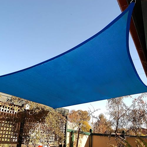Artpuch 10' x 10' Sun Shade Sails Square Canopy, Blue UV Block Cover for Outdoor Patio Garden Yard